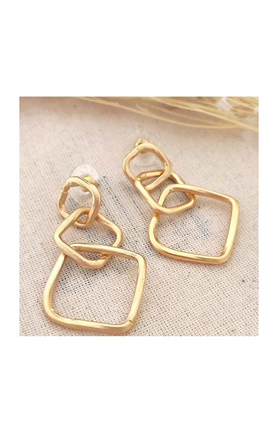 Boucles d'oreilles - Laiton plaqué or - Image 2