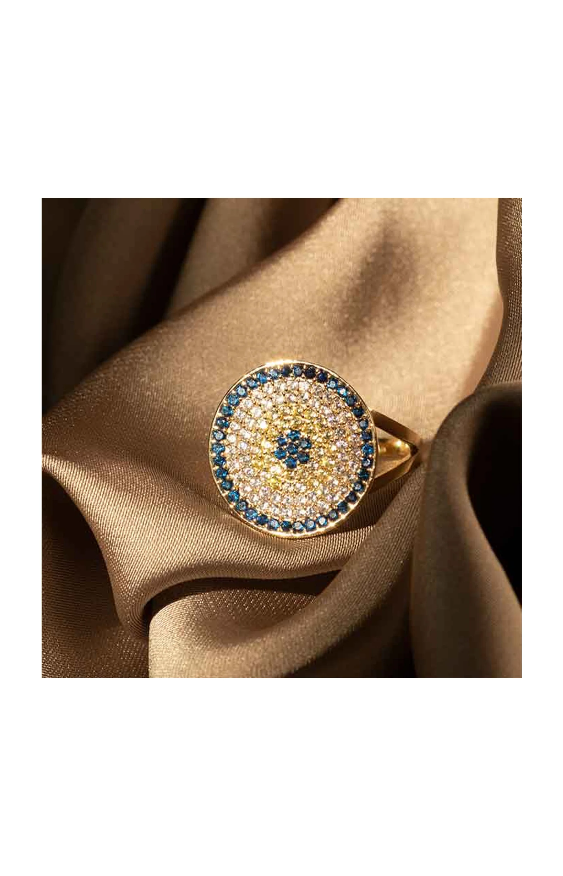 Bague Rayon Soleil - Or jaune 375/1000 & zirconium bleu - Image 3