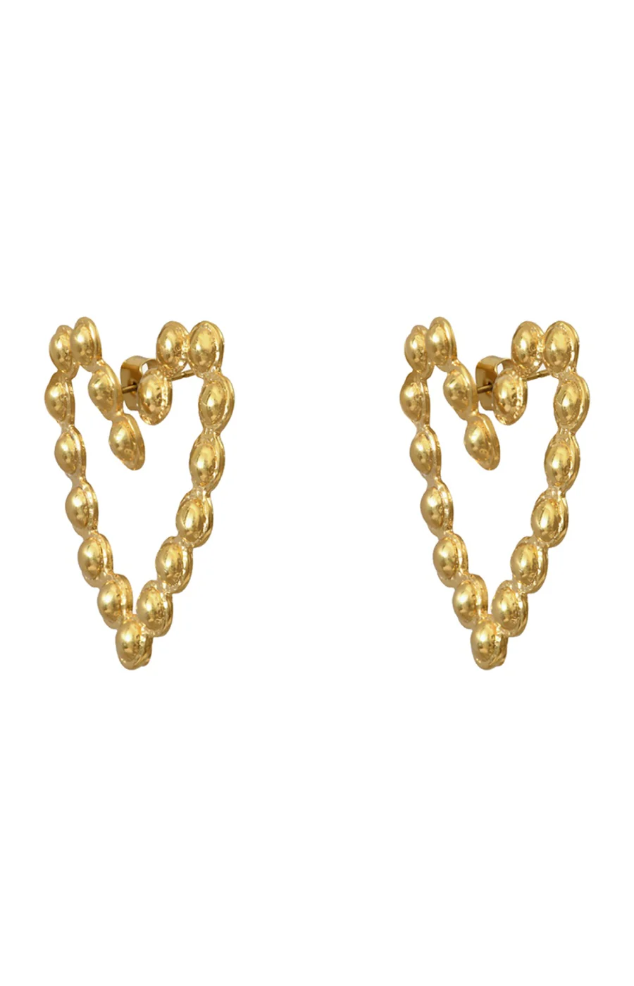 Boucles d'oreilles coeur Summer of Love - Laiton doré - Image 2