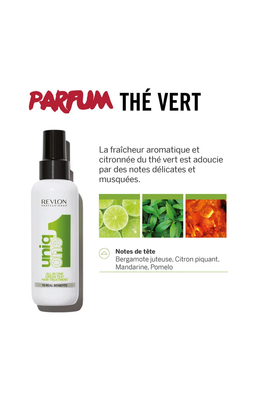 Spray nourrissant 10-en-1 - UniqOne - Thé vert - Cheveux - 150 ml - Image 3