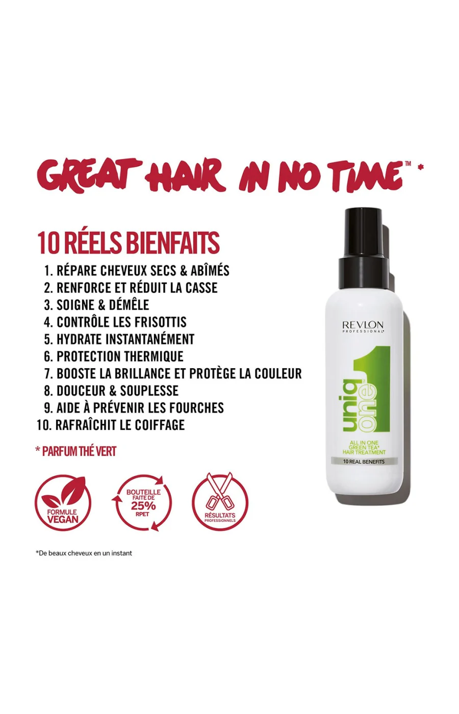 Spray nourrissant 10-en-1 - UniqOne - Thé vert - Cheveux - 150 ml - Image 4