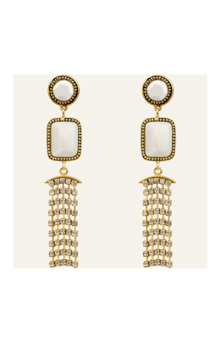 Boucles d'oreilles Sparkling - Métal doré & cristaux - Image 2