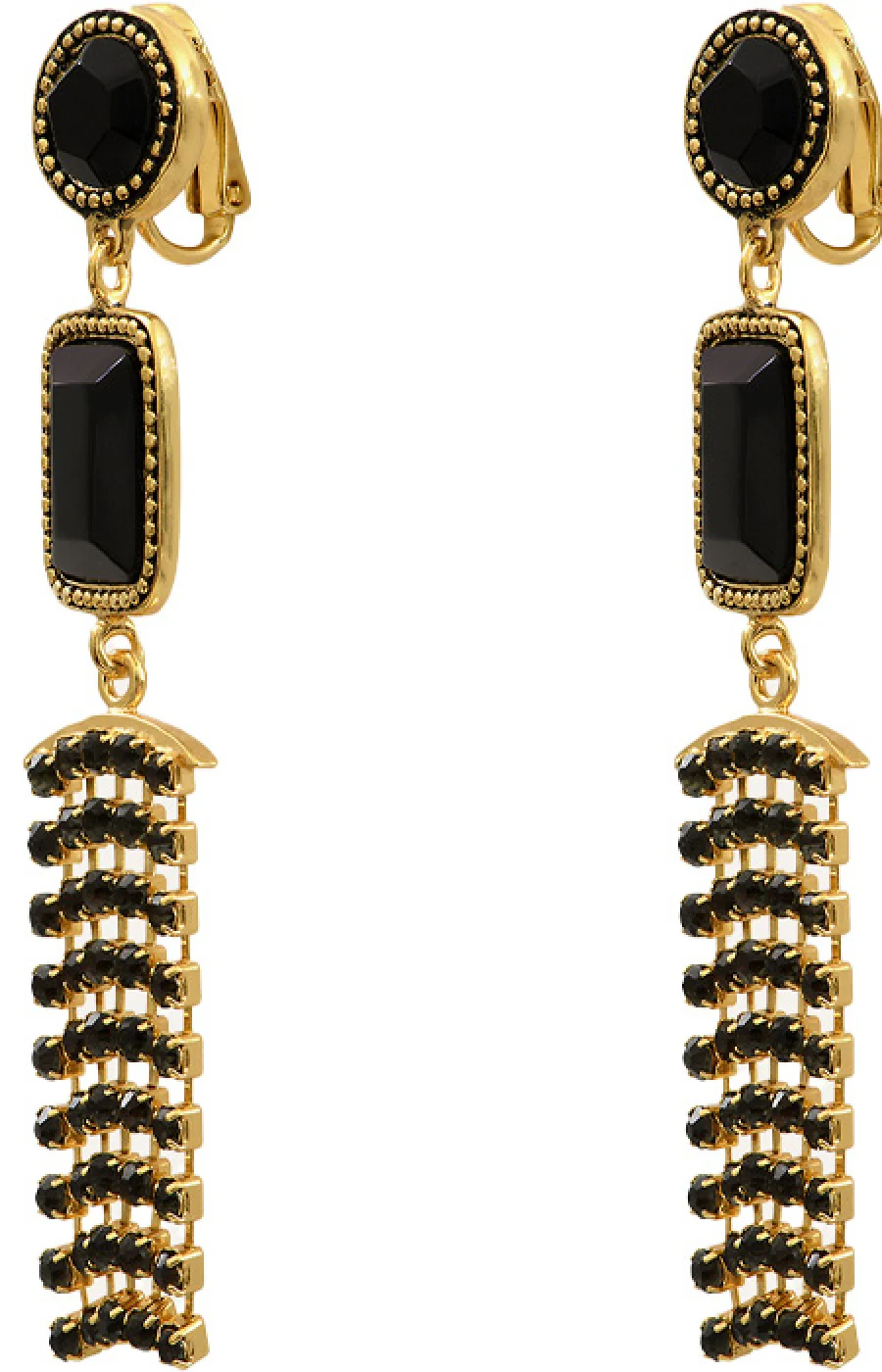 Boucles d'oreilles Sparkling - Métal doré & cristaux - Image 2