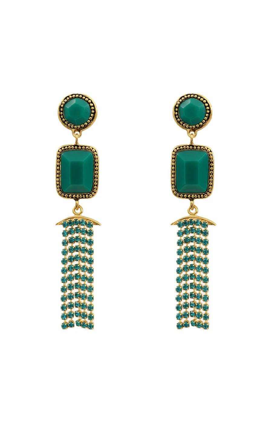 Boucles d'oreilles Sparkling - Métal doré & cristaux - Image 2
