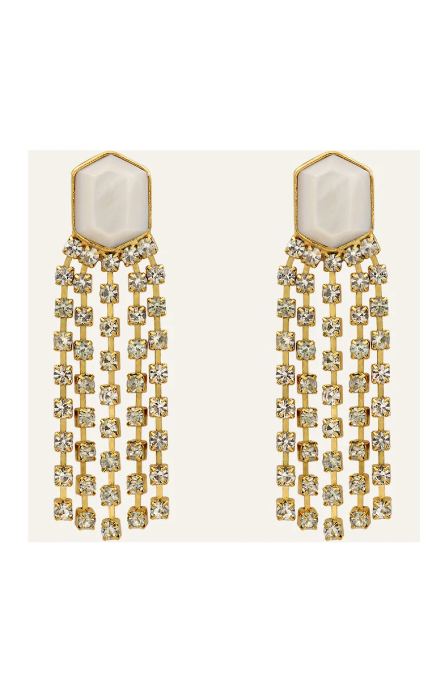 Boucles d'oreilles Sparkling - Métal doré & cristaux - Image 2