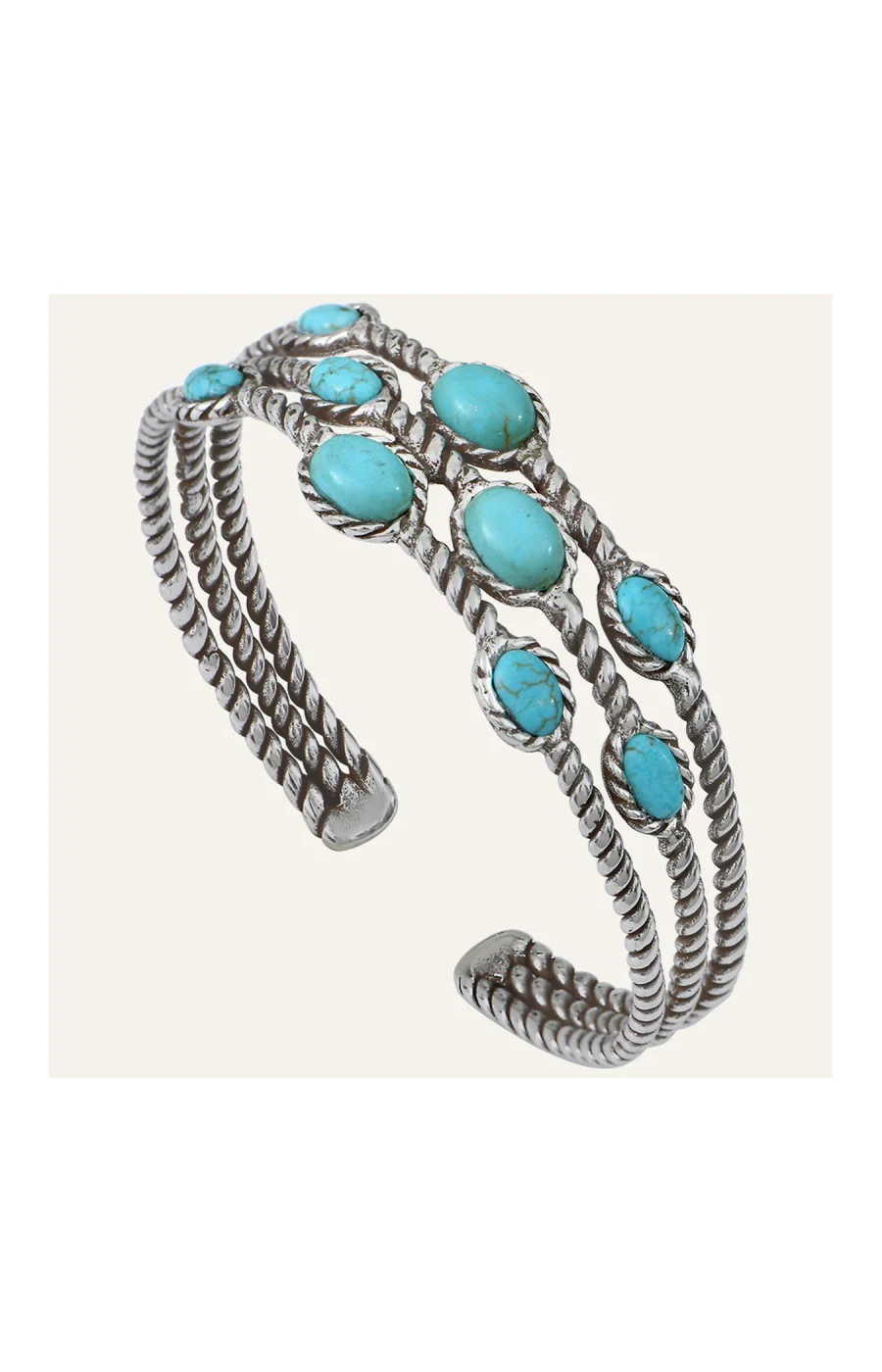 Bracelet Arizona - Alliage & howlite turquoise