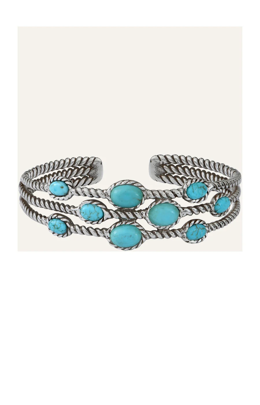 Bracelet Arizona - Alliage & howlite turquoise - Image 3