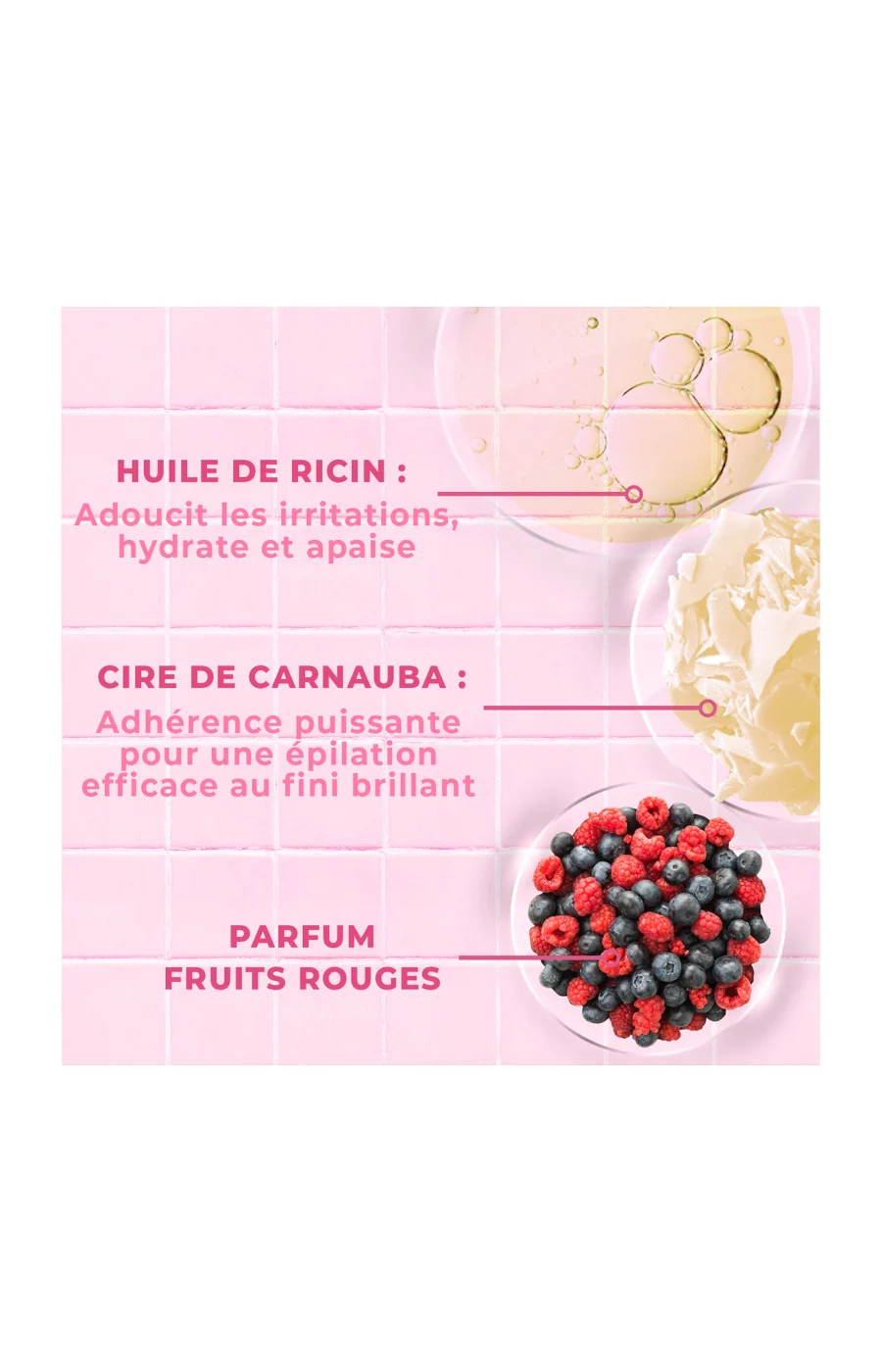 Bandes de cire froide naturelle - Fruits rouges - Corps - 20 unités - Image 4