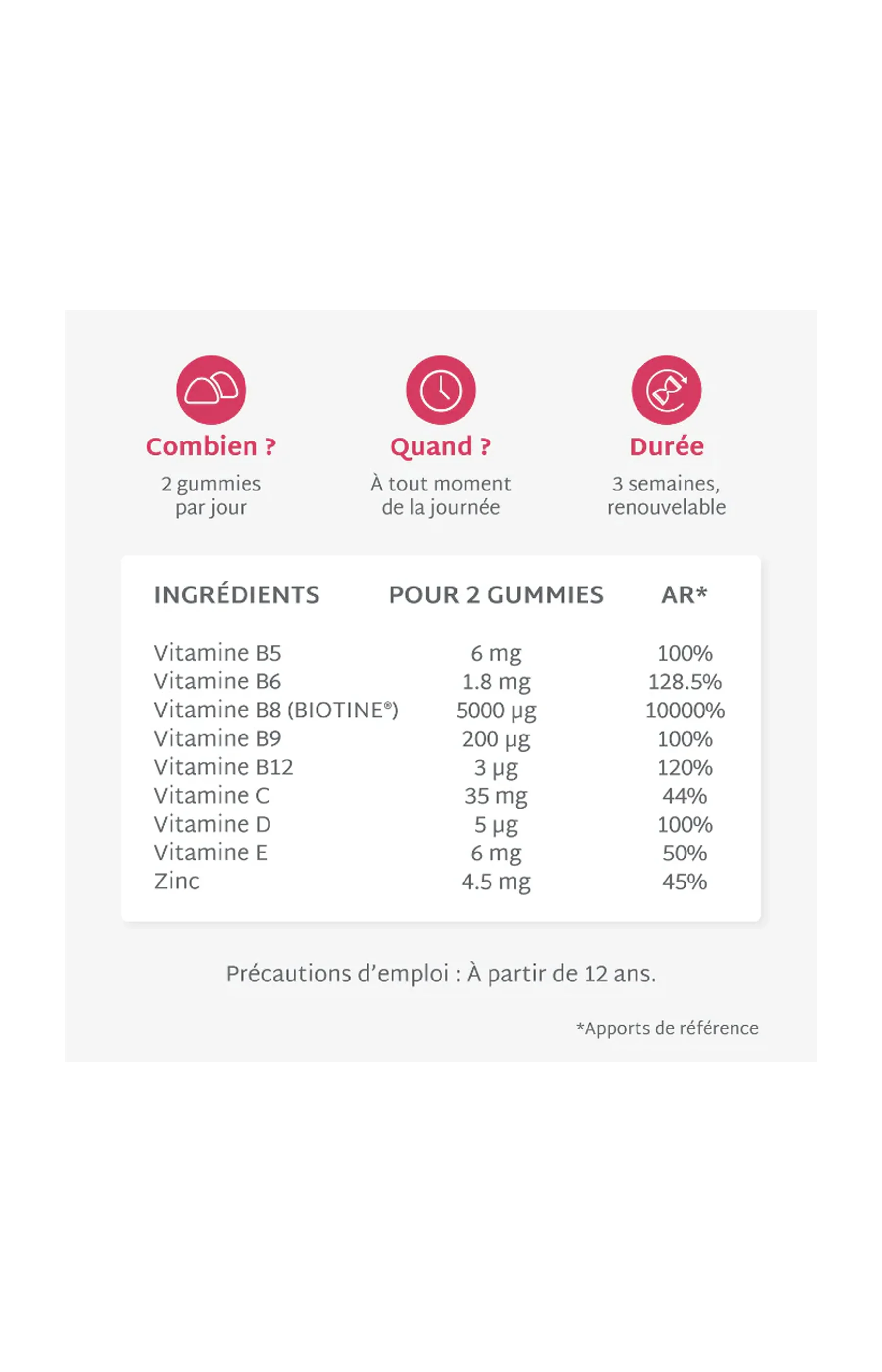 Recharge - Gummies Cheveux et Ongles - Pousse et renforcement - 1 mois - Image 3
