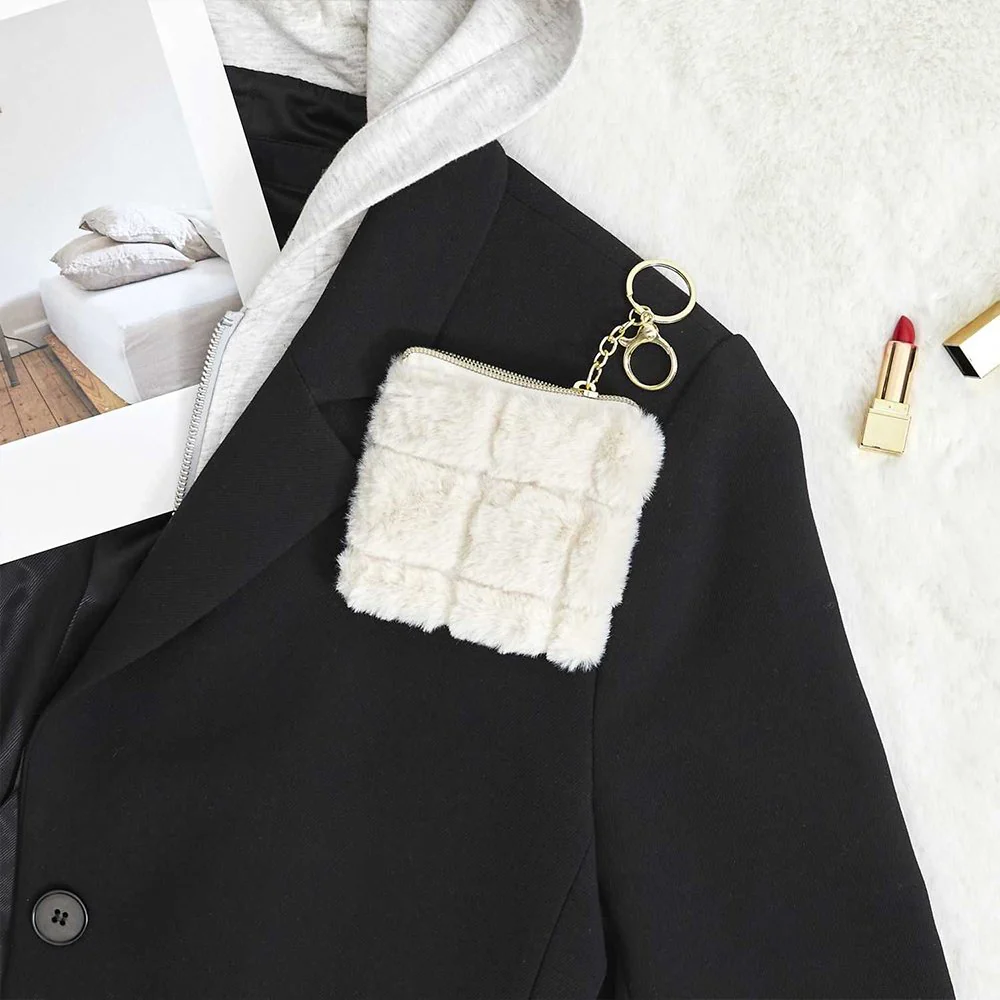 Porte-monnaie Fluffy - Fausse fourrure - Blanc - Image 3