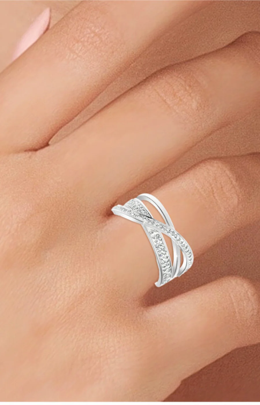 Bague - Cristaux - Argenté - Image 2
