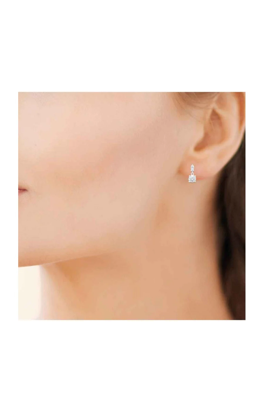 Boucles d'oreilles puces - Argent 925/1000 rhodié & oxyde de zirconium - Image 3