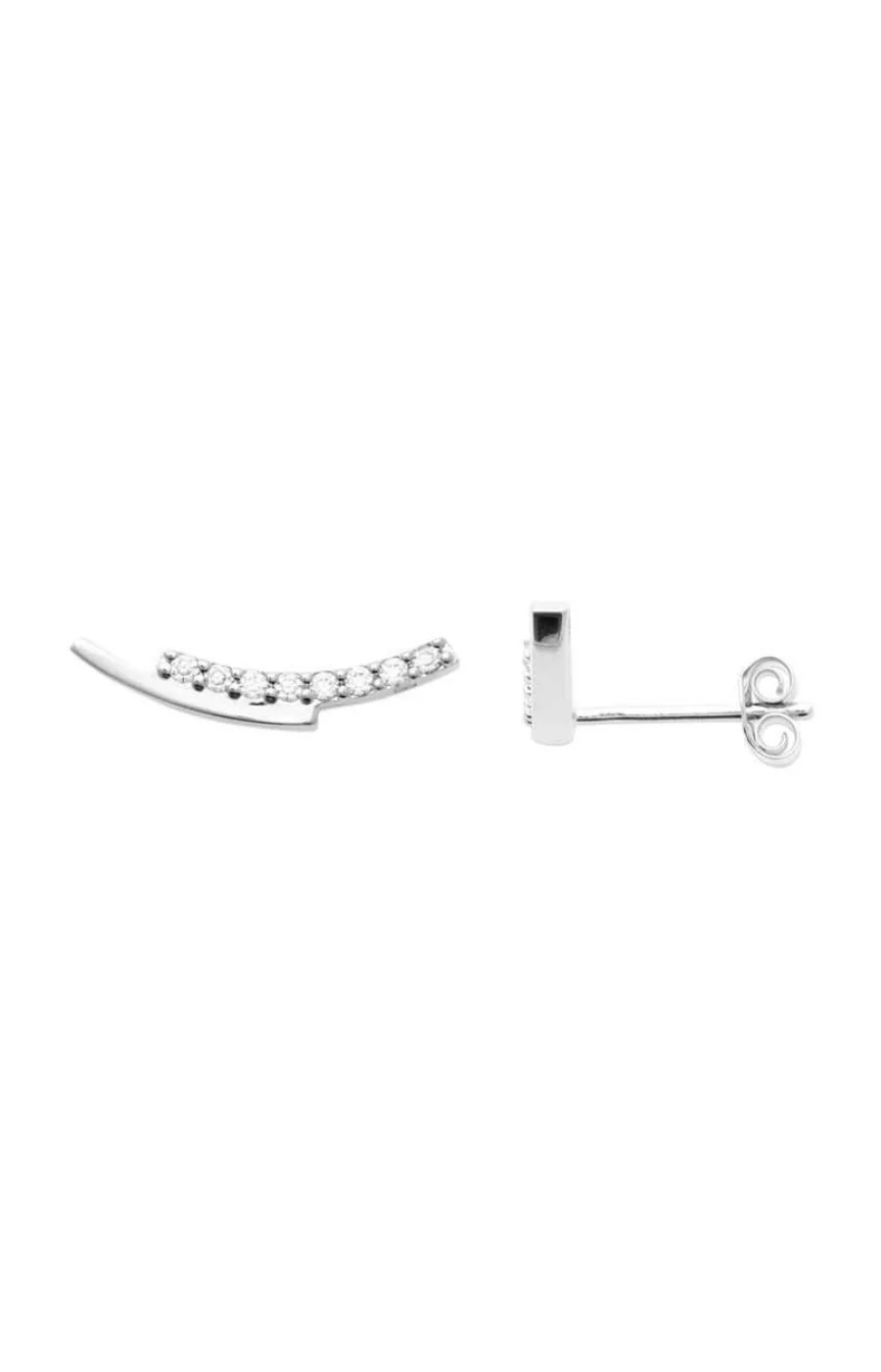 Boucles d'oreilles puces - Argent 925/1000 rhodié & oxyde de zirconium - Image 2