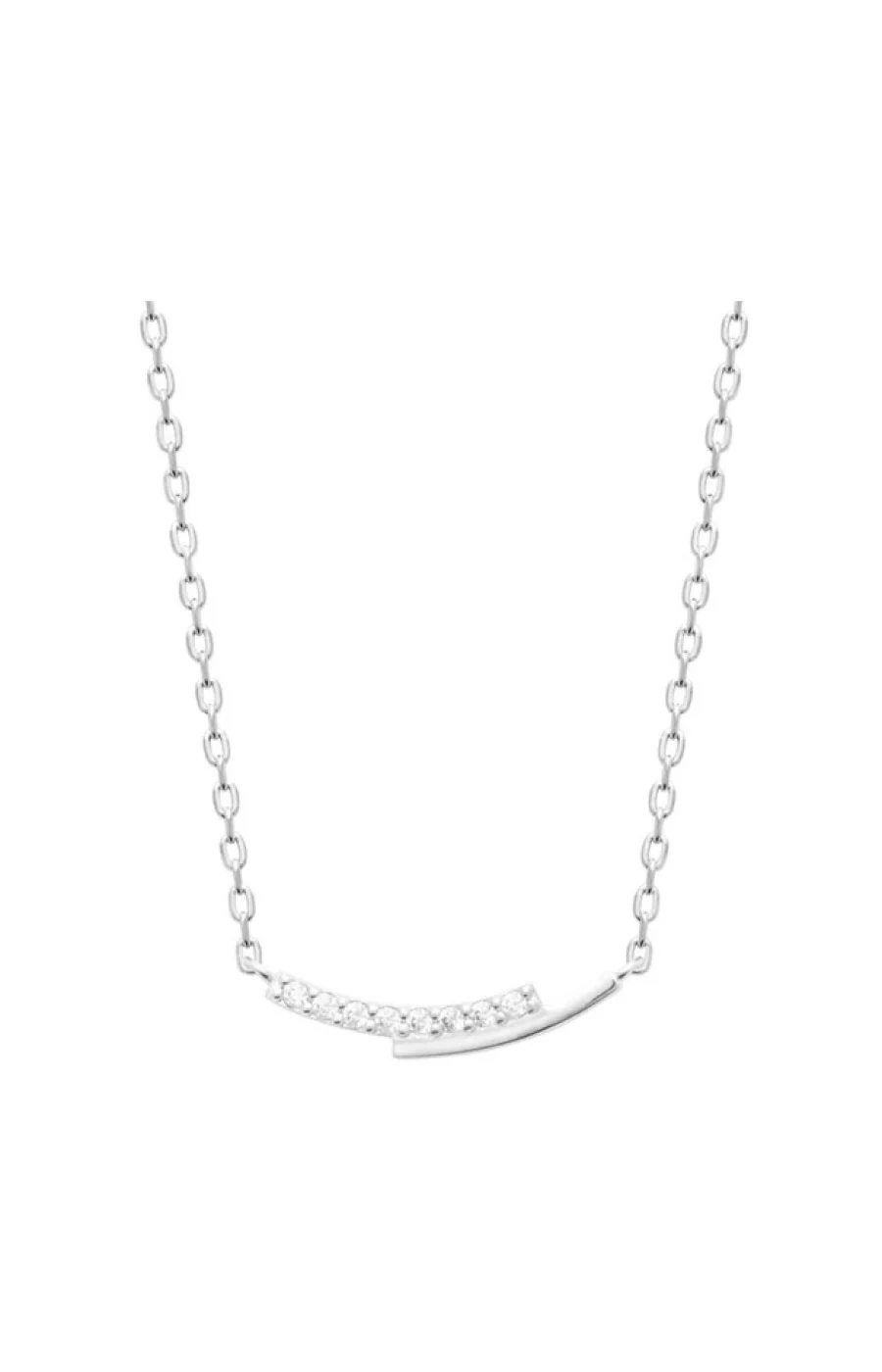 Collier - Argent 925/1000 rhodié & oxyde de zirconium