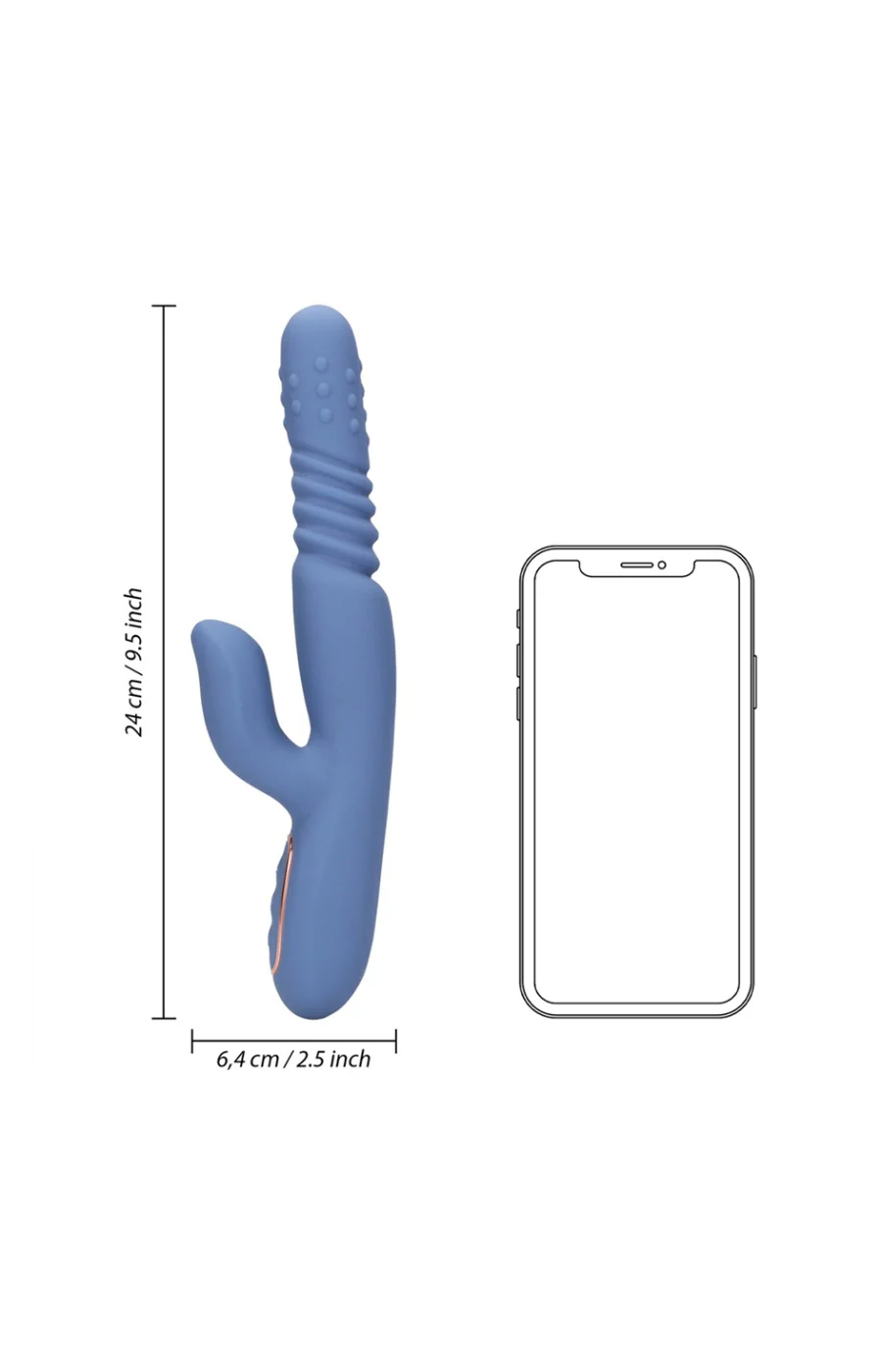 Vibromasseur - Perles rotatives chauffantes - Bleu - Image 3