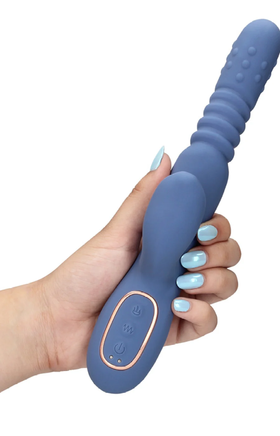 Vibromasseur - Perles rotatives chauffantes - Bleu - Image 4