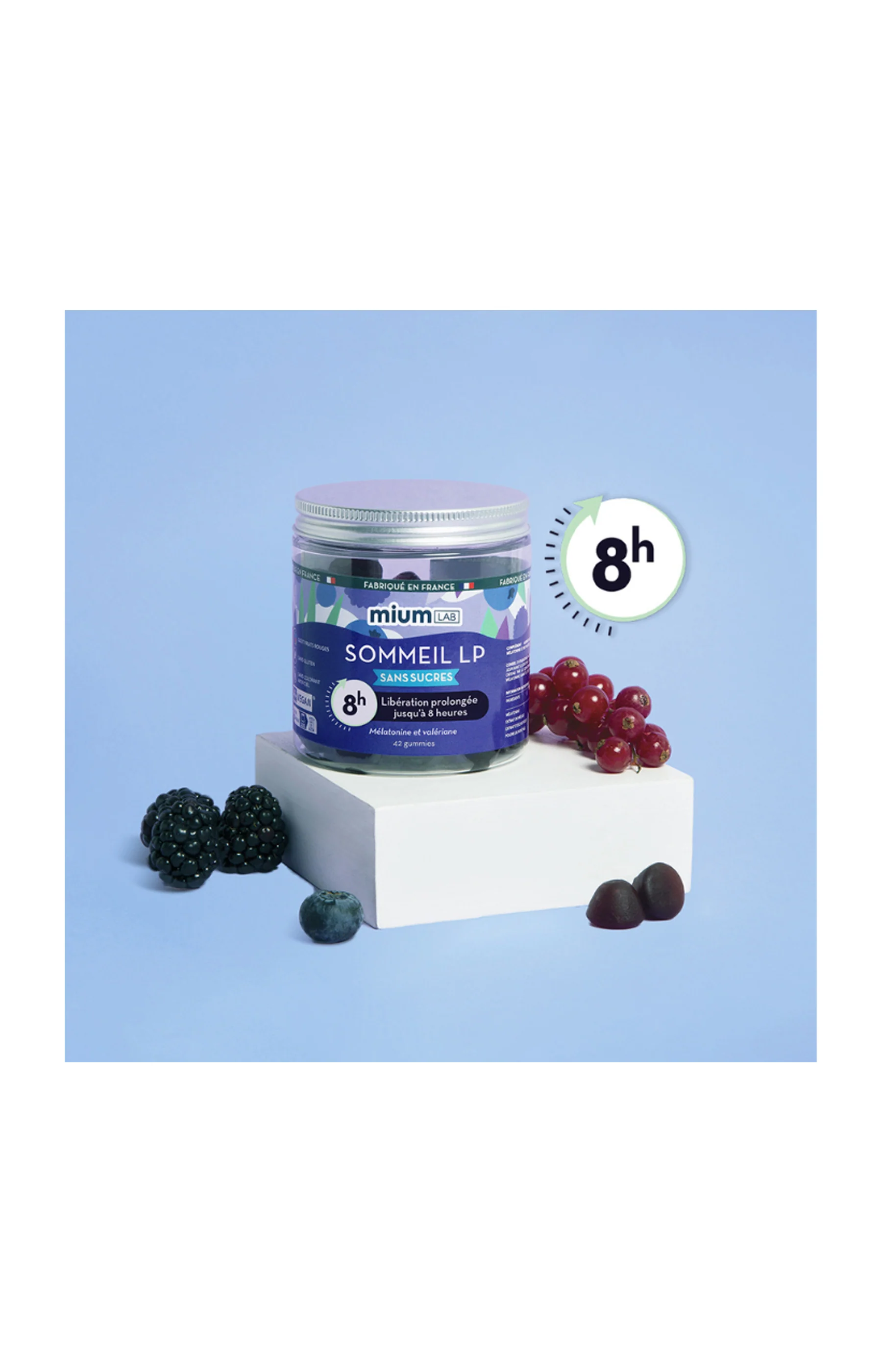 Cure gummies sommeil - Anti réveils nocturnes - Sans sucres - Fruits rouges - 3 mois - Image 2