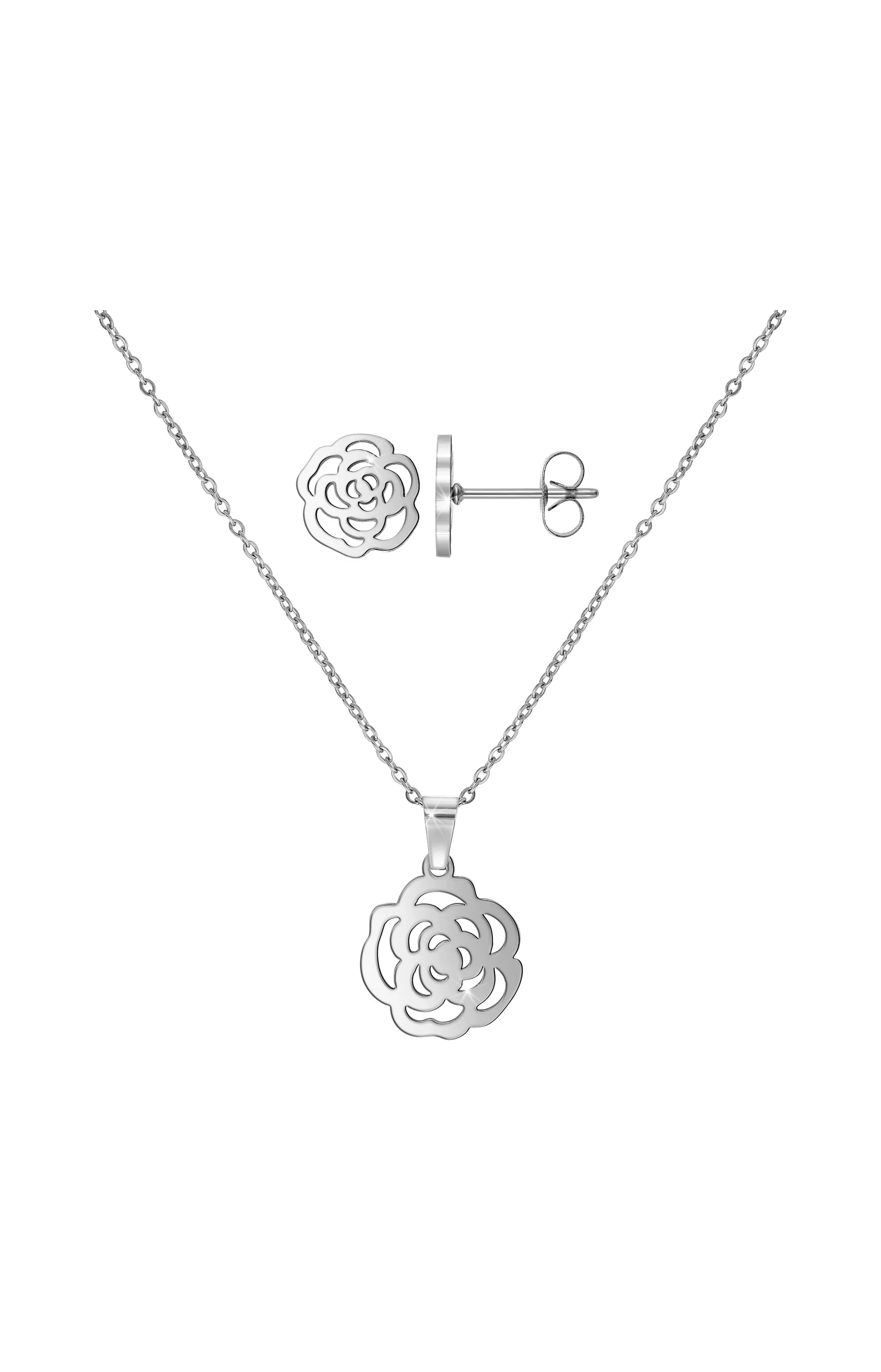 Parure fleur - Acier inoxydable - Image 2