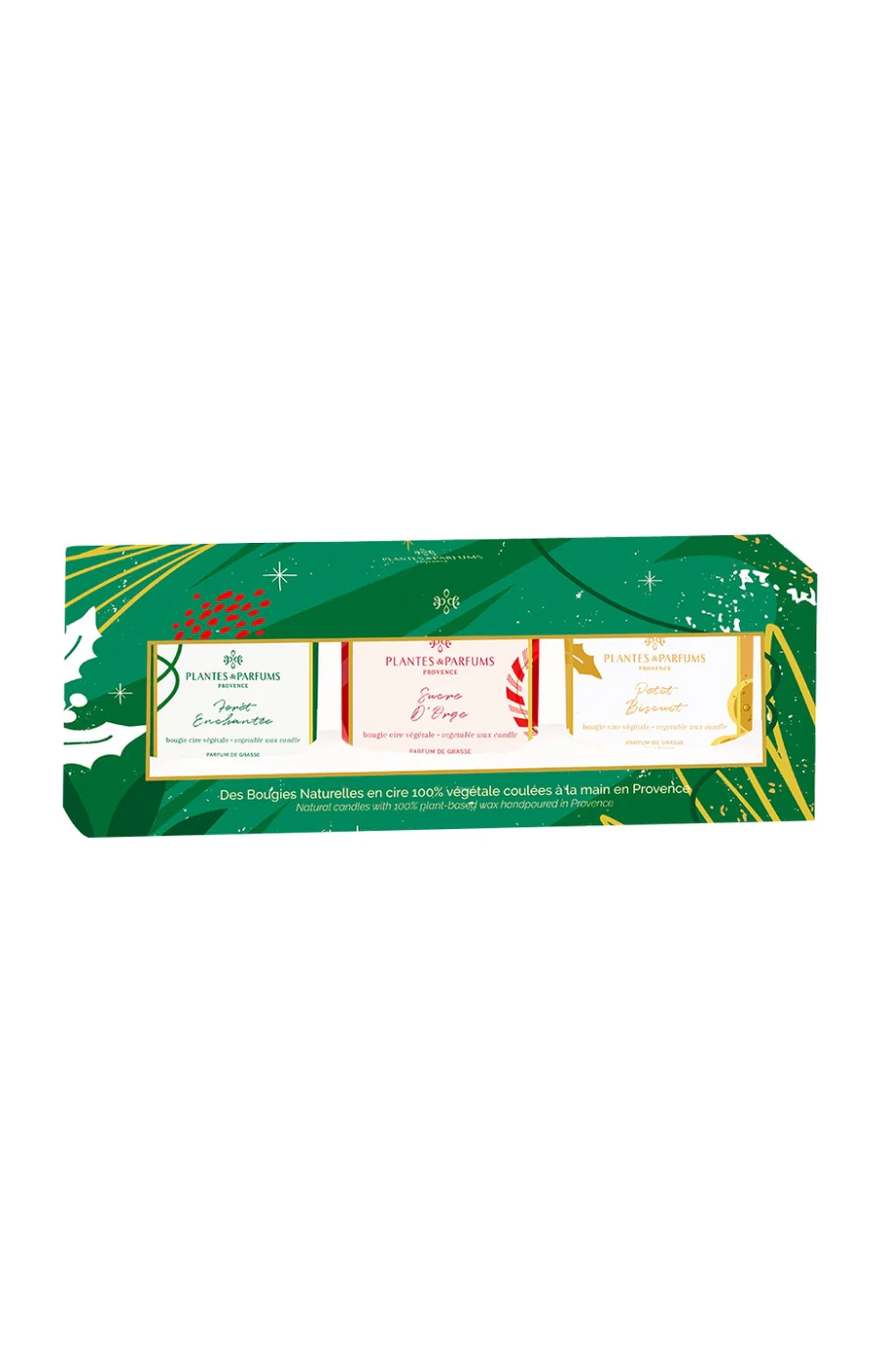 Coffrets de 3 bougies végétales - Forêt enchantée, Sucre d'orge & Petit biscuit - 3 x 75 g