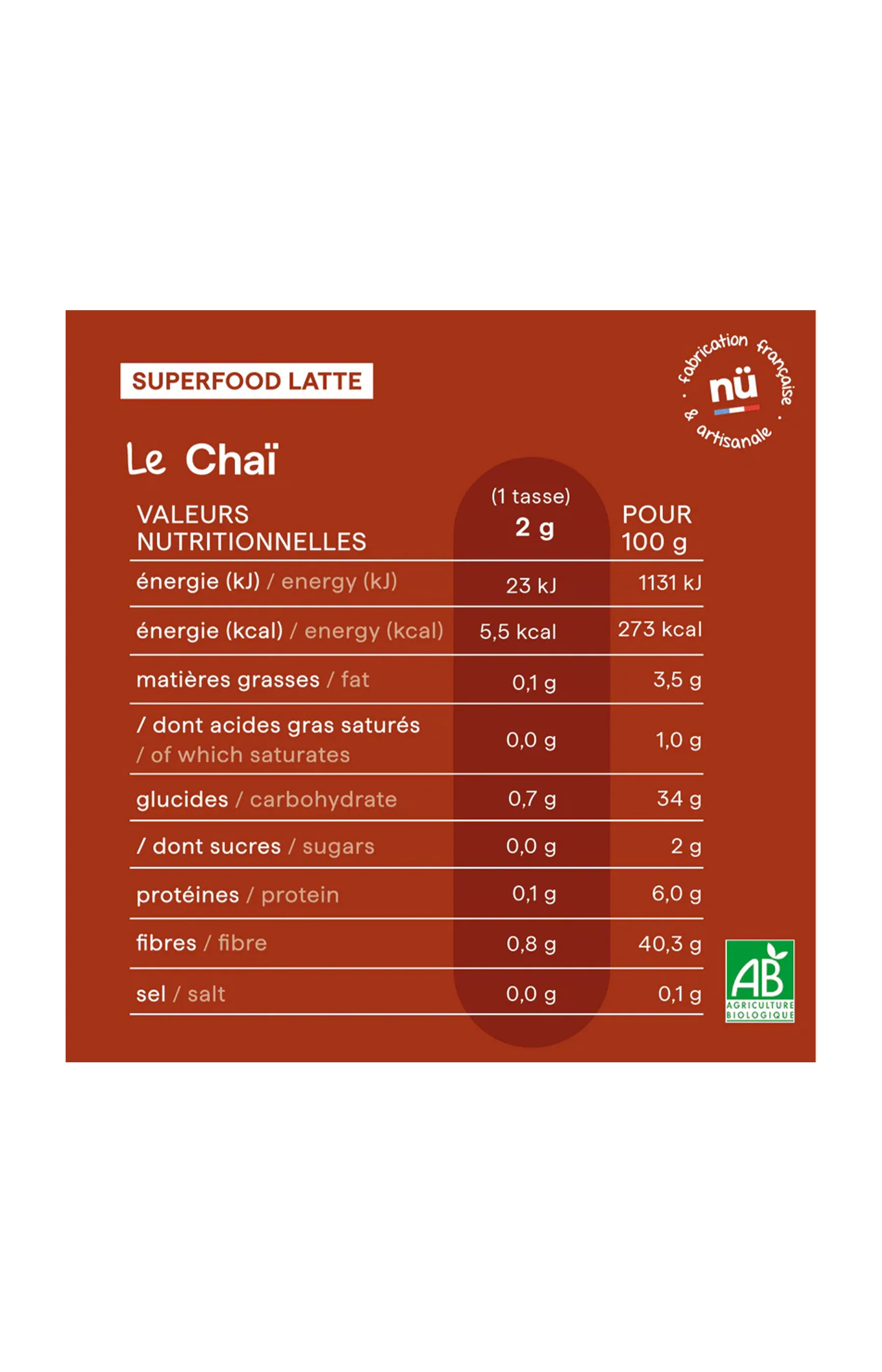 Poudre Chaï Latte bio - Cannelle & cardamome - Sans sucres ajoutés - 30 g - Image 4