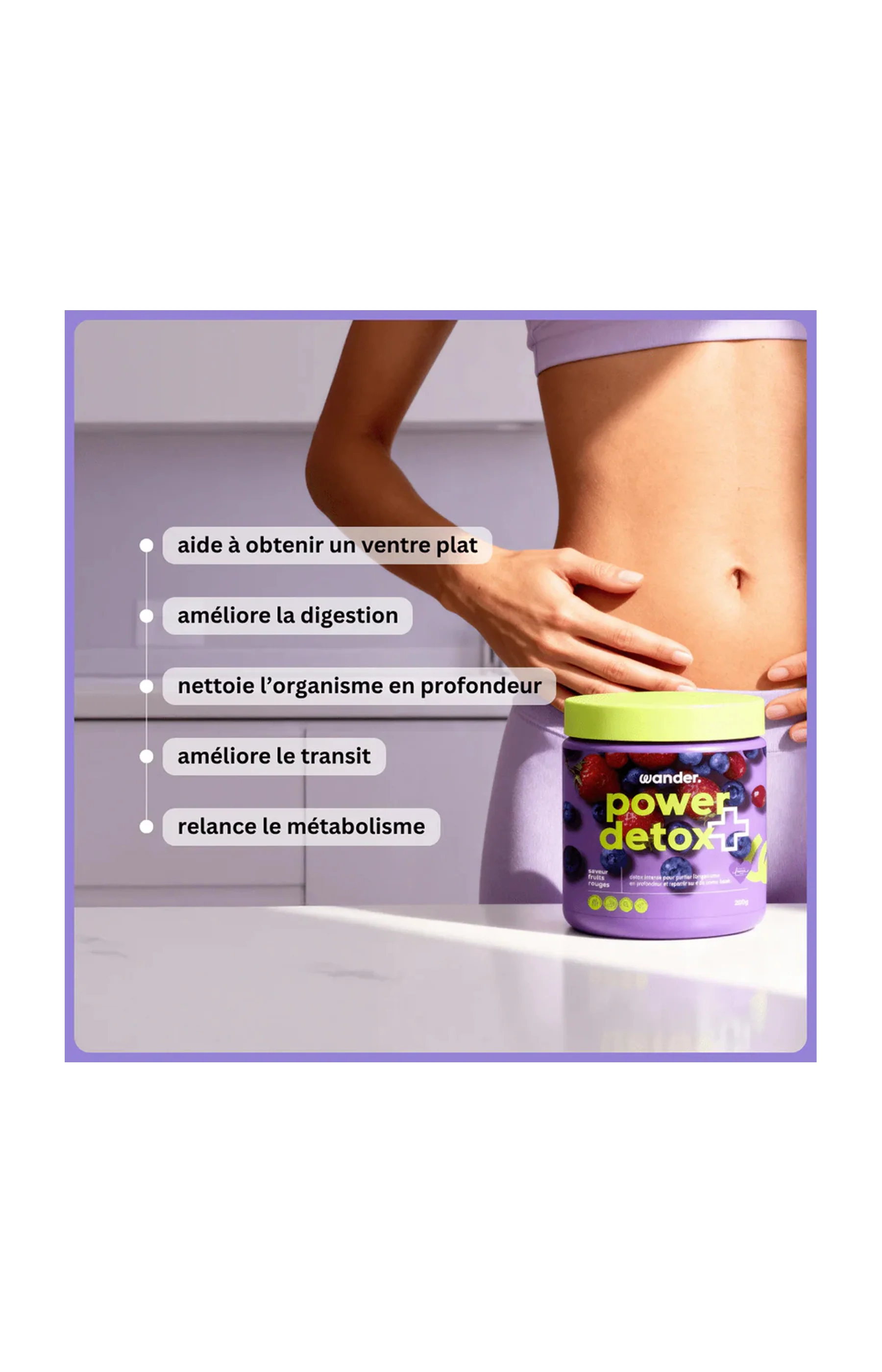 Cure ventre plat naturelle - Power Detox + - Fruits rouges - 200 g - Image 2