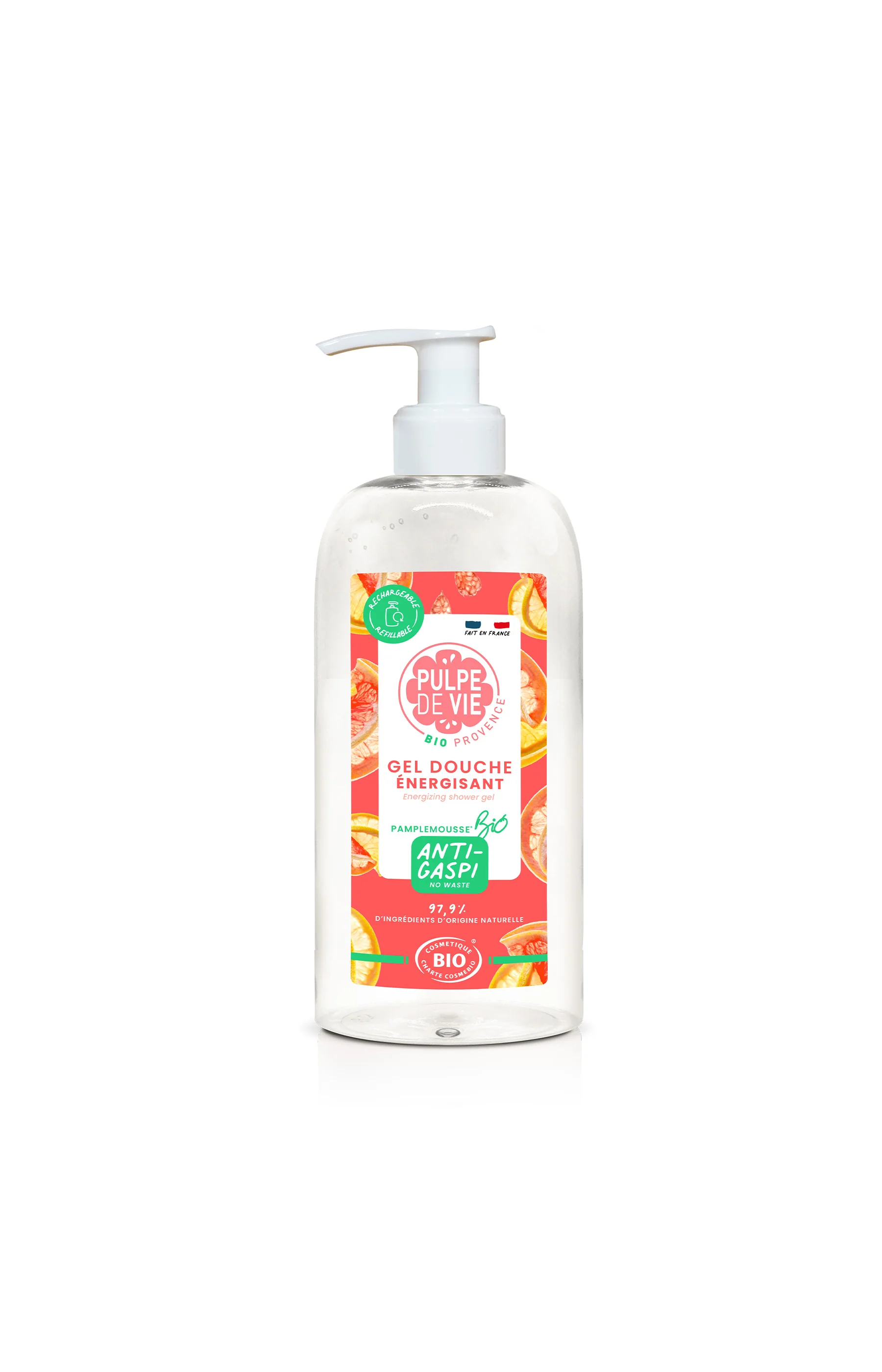 Gel douche énergisant bio - Pamplemousse - Corps - 400 ml