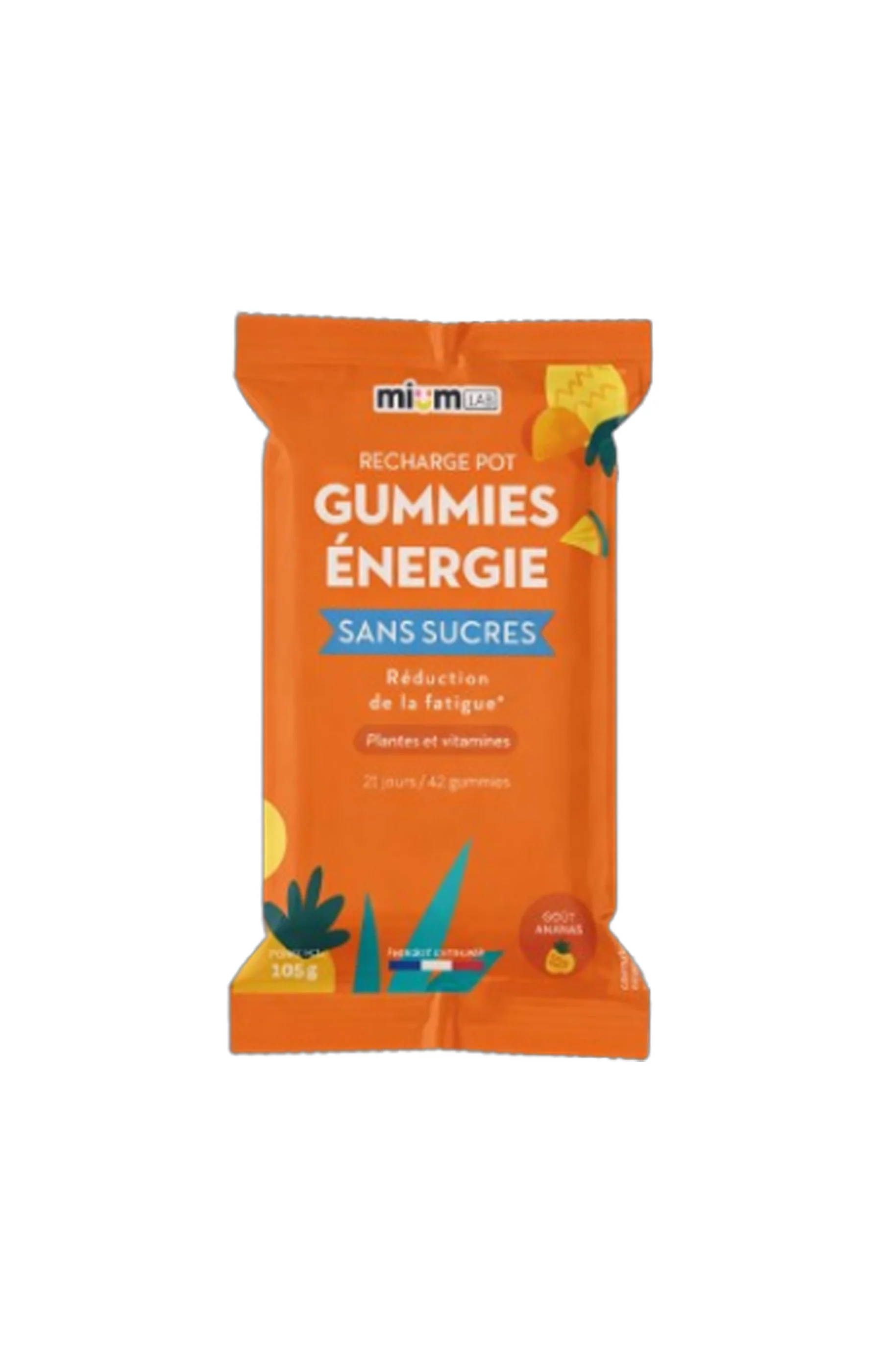 Recharge - Gummies Energie - Réduction de la fatigue - Ananas - 1 mois
