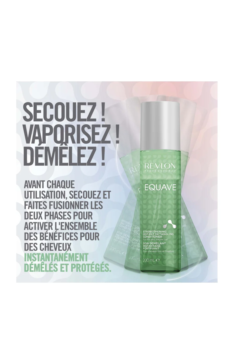 Soin démêlant fortifiant - Equave - Cheveux fins & fragilisés - 200 ml - Image 2