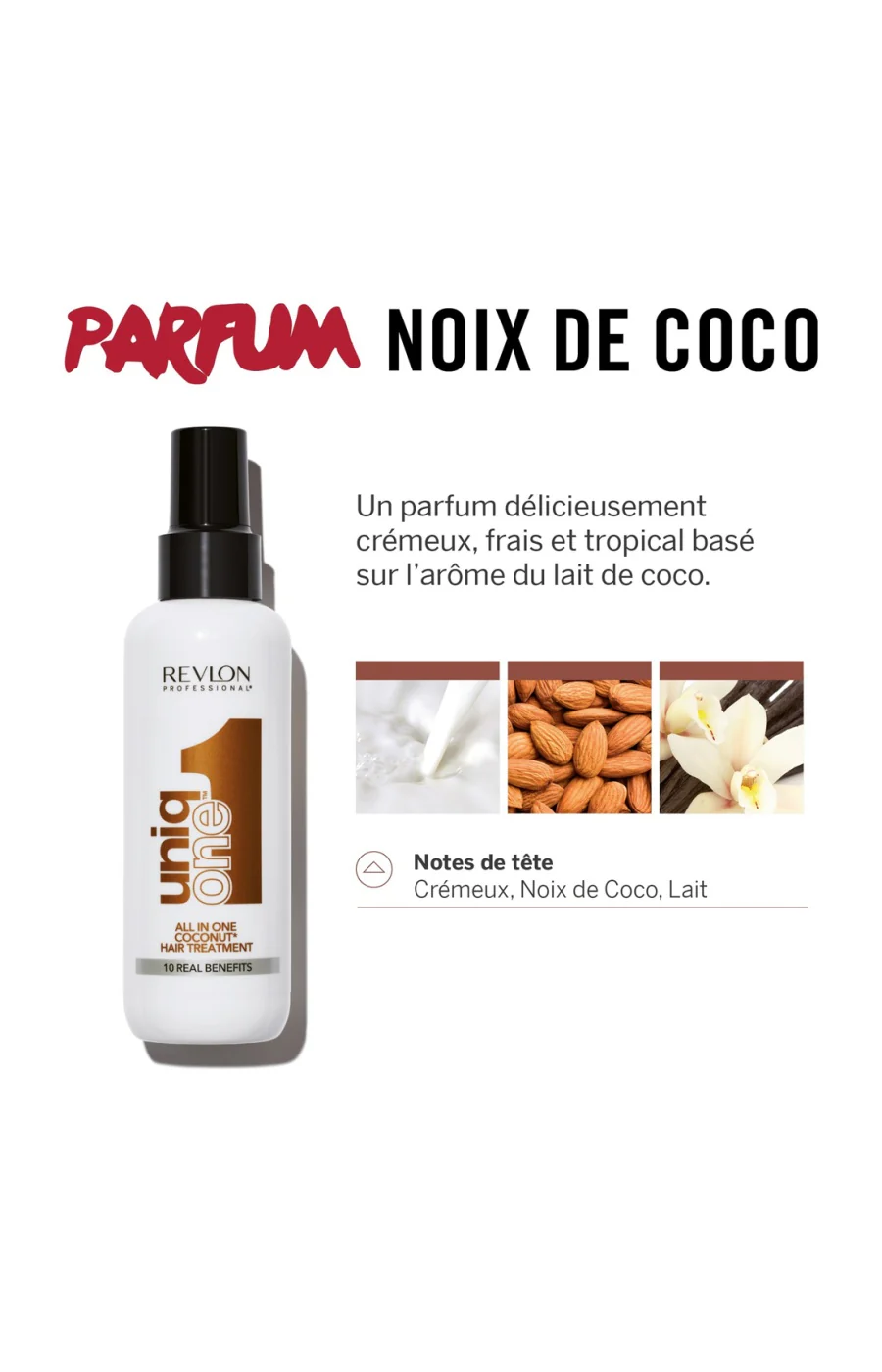 Spray nourrissant 10-en-1 - UniqOne - Noix de coco - Cheveux - 150 ml - Image 2