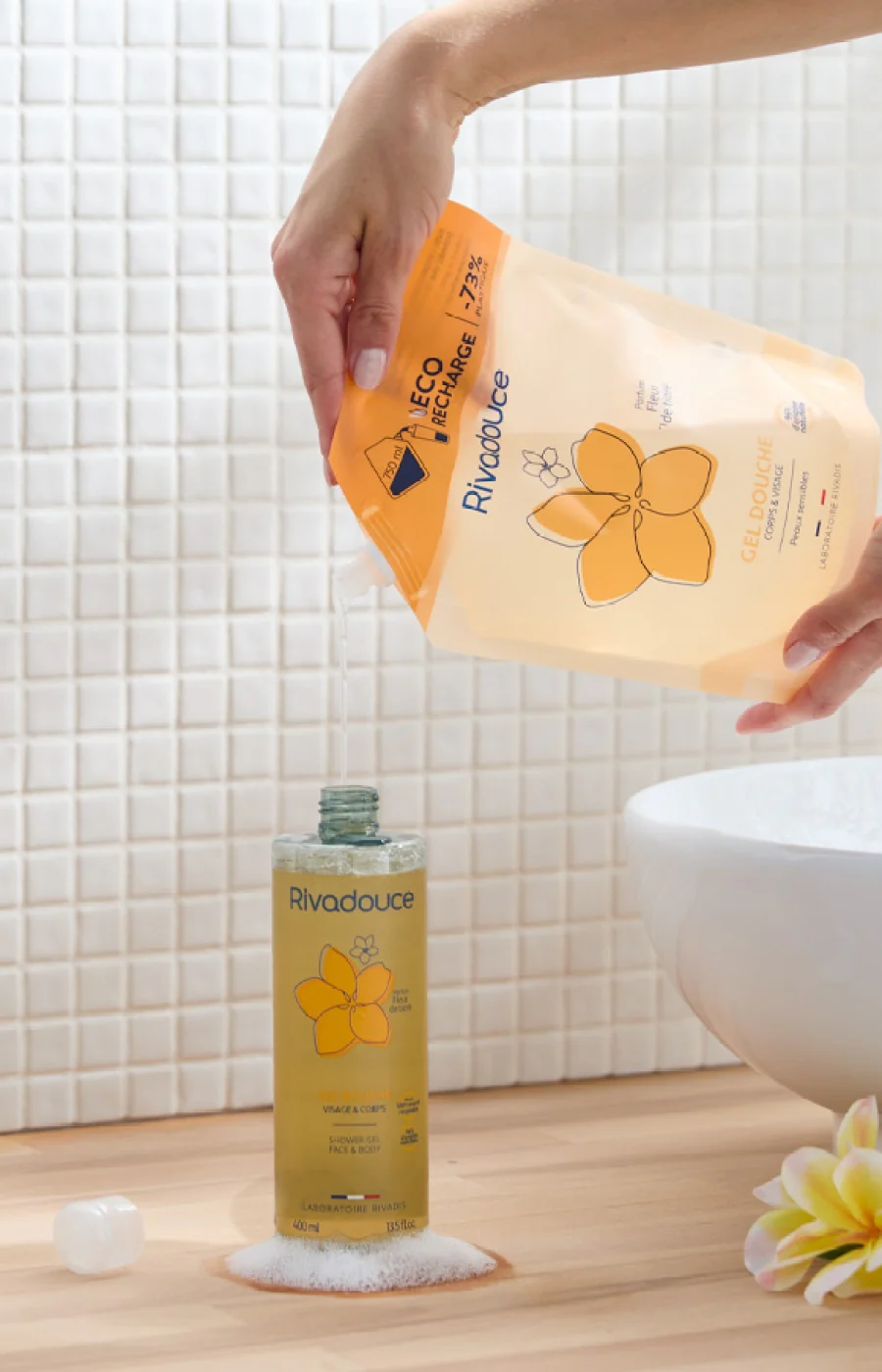 Gel douche & éco-recharge - Fleur de tiaré - Visage & corps - Image 2