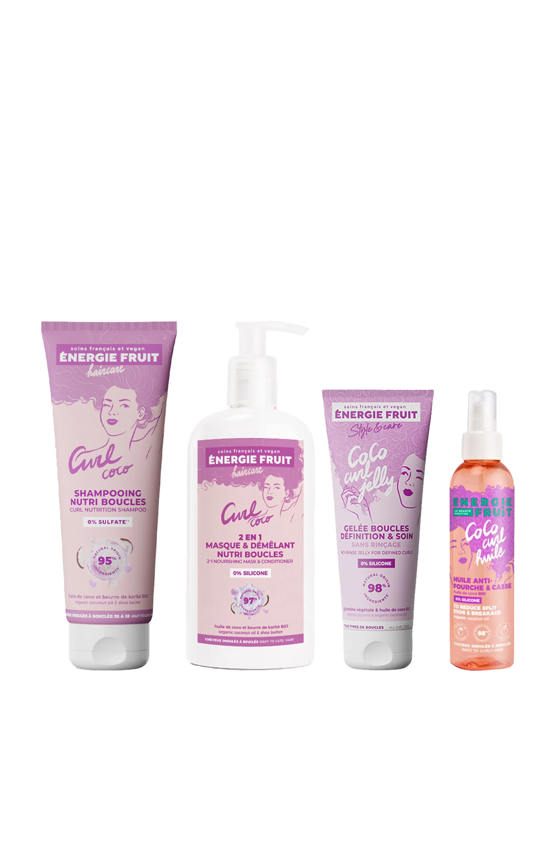 Routine nourrissante - Coco & beurre de karité bio - Cheveux bouclés - 4 produits