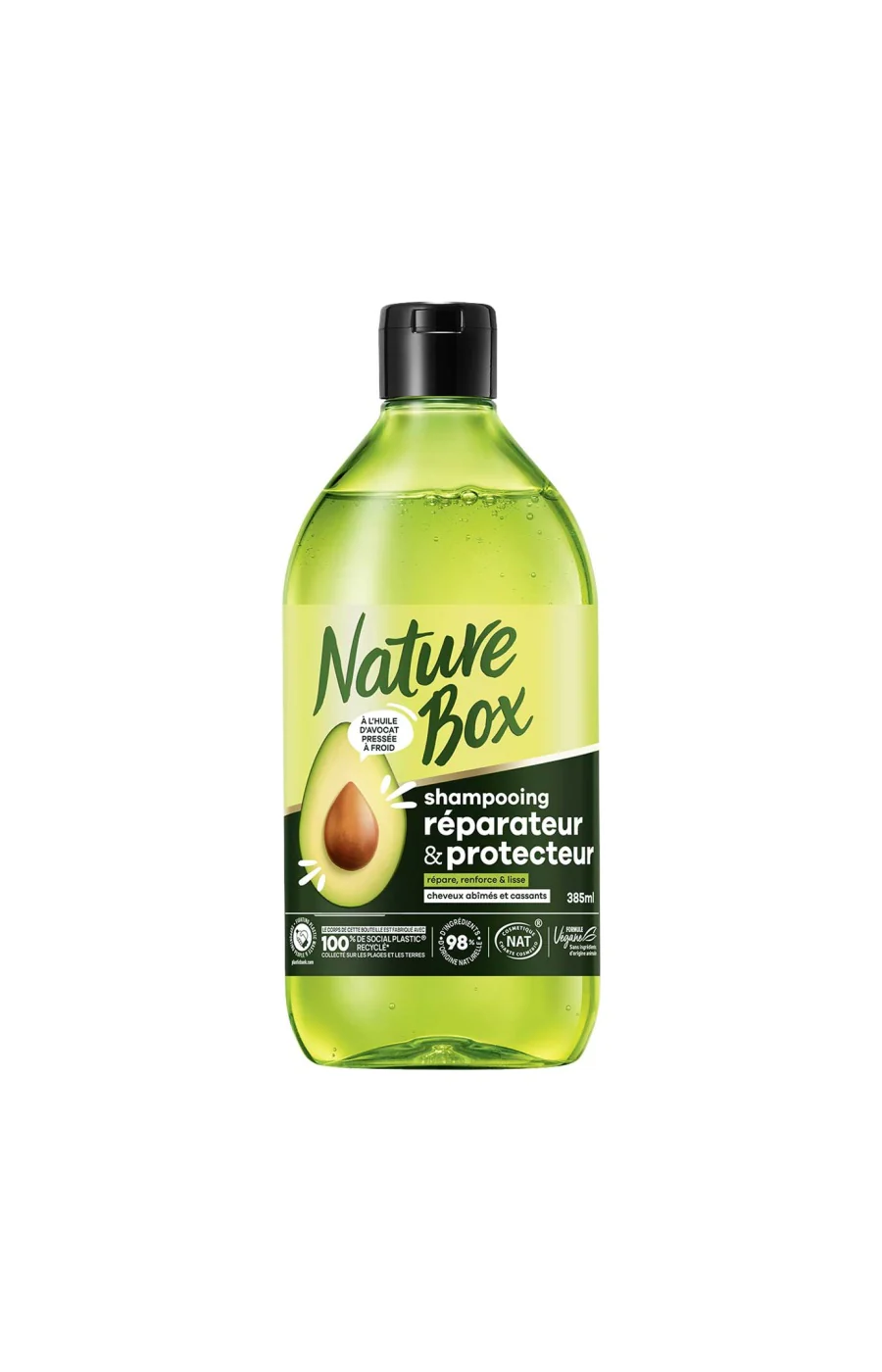 Shampoing réparateur - Huile d'avocat - Cheveux abîmés & cassants - 385 ml