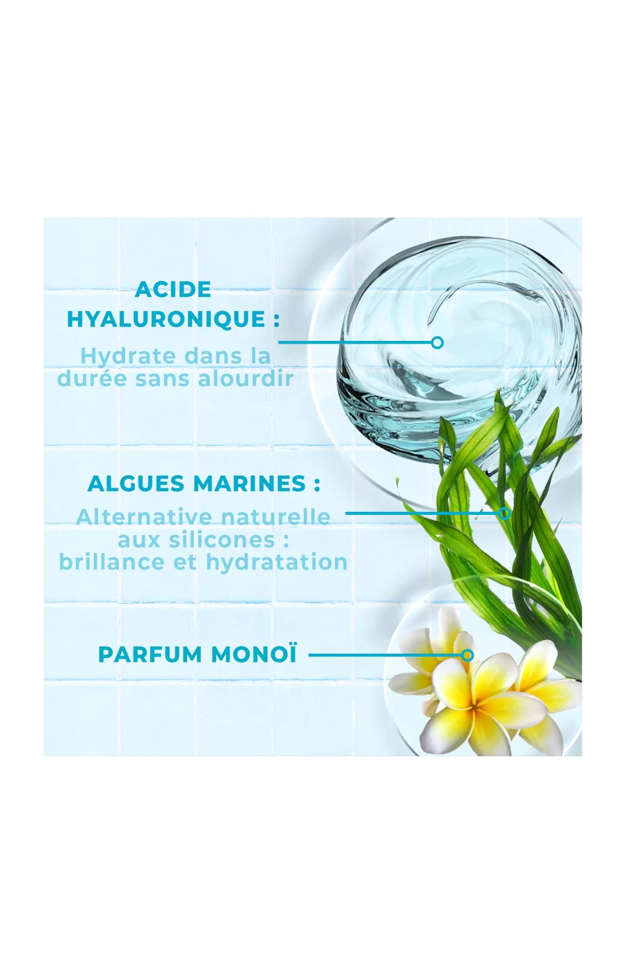 Sérums SOS hydratation intense - Acide hyaluronique - Cheveux déshydratés - 2 x 75 ml - Image 3