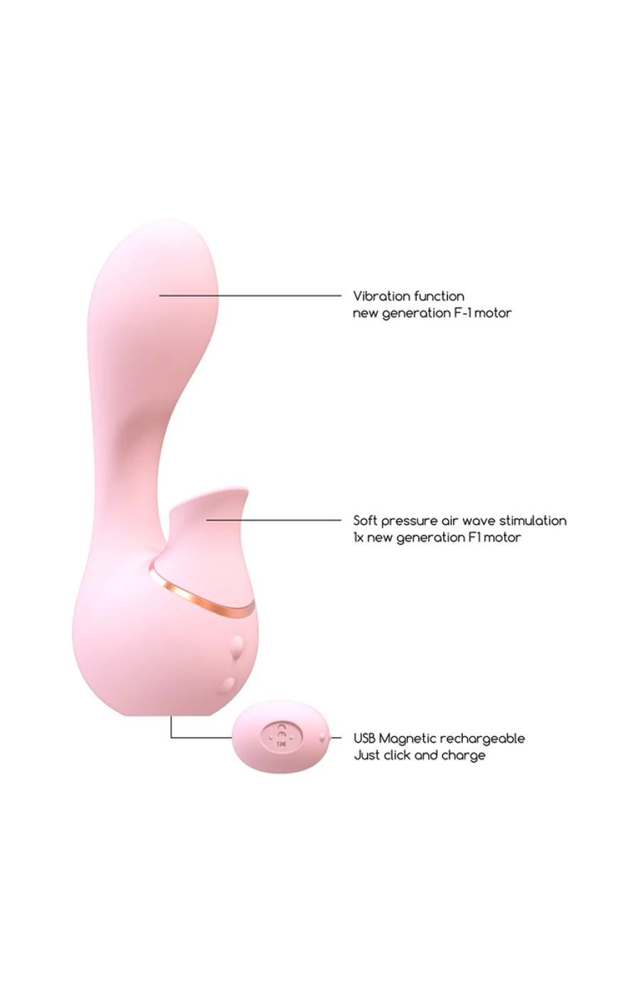 Vibromasseur point G & stimulateur de clitoris - Mythical - Rose - Image 3