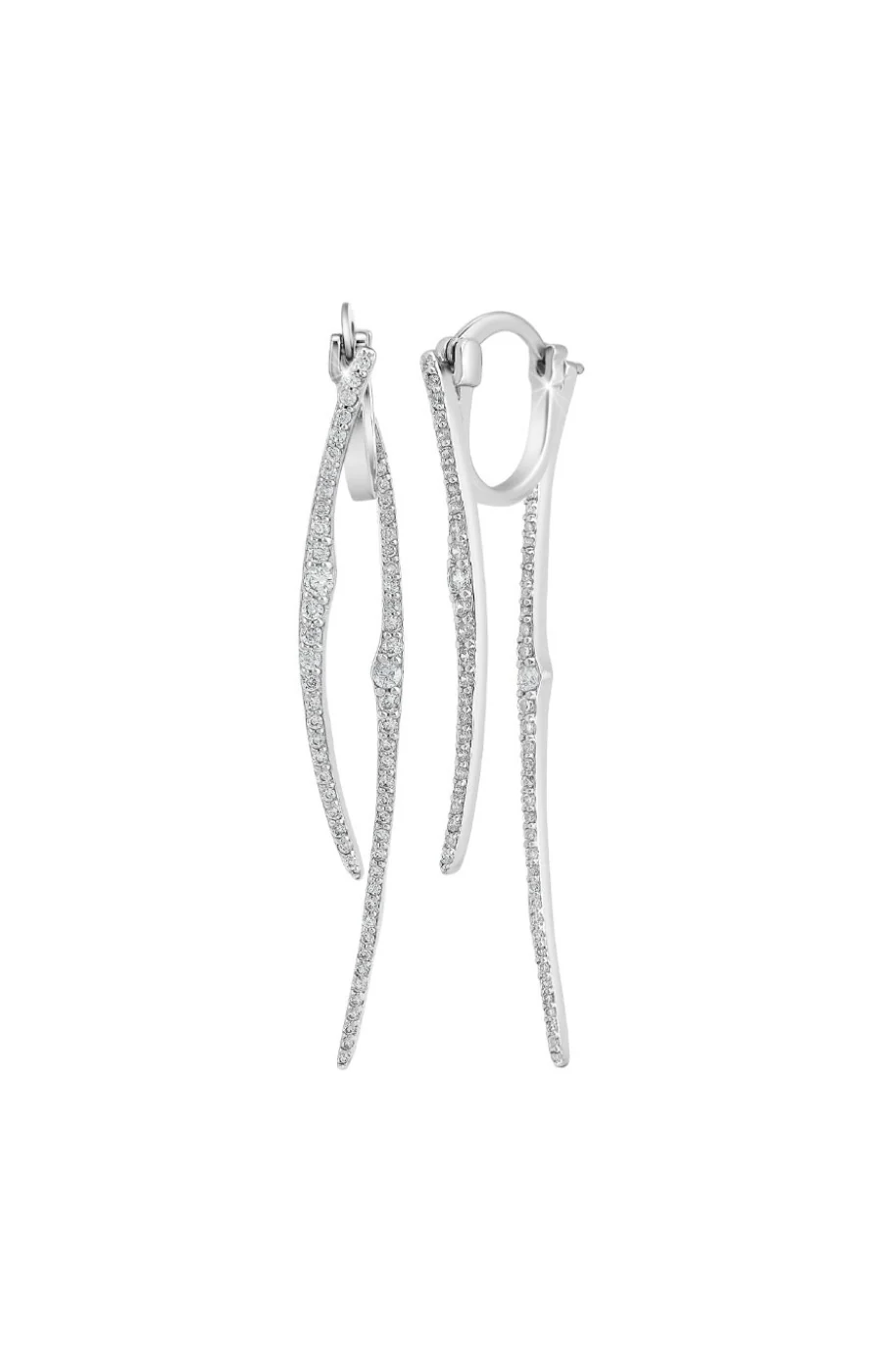 Boucles d'oreilles - Laiton & zirconium - Argenté