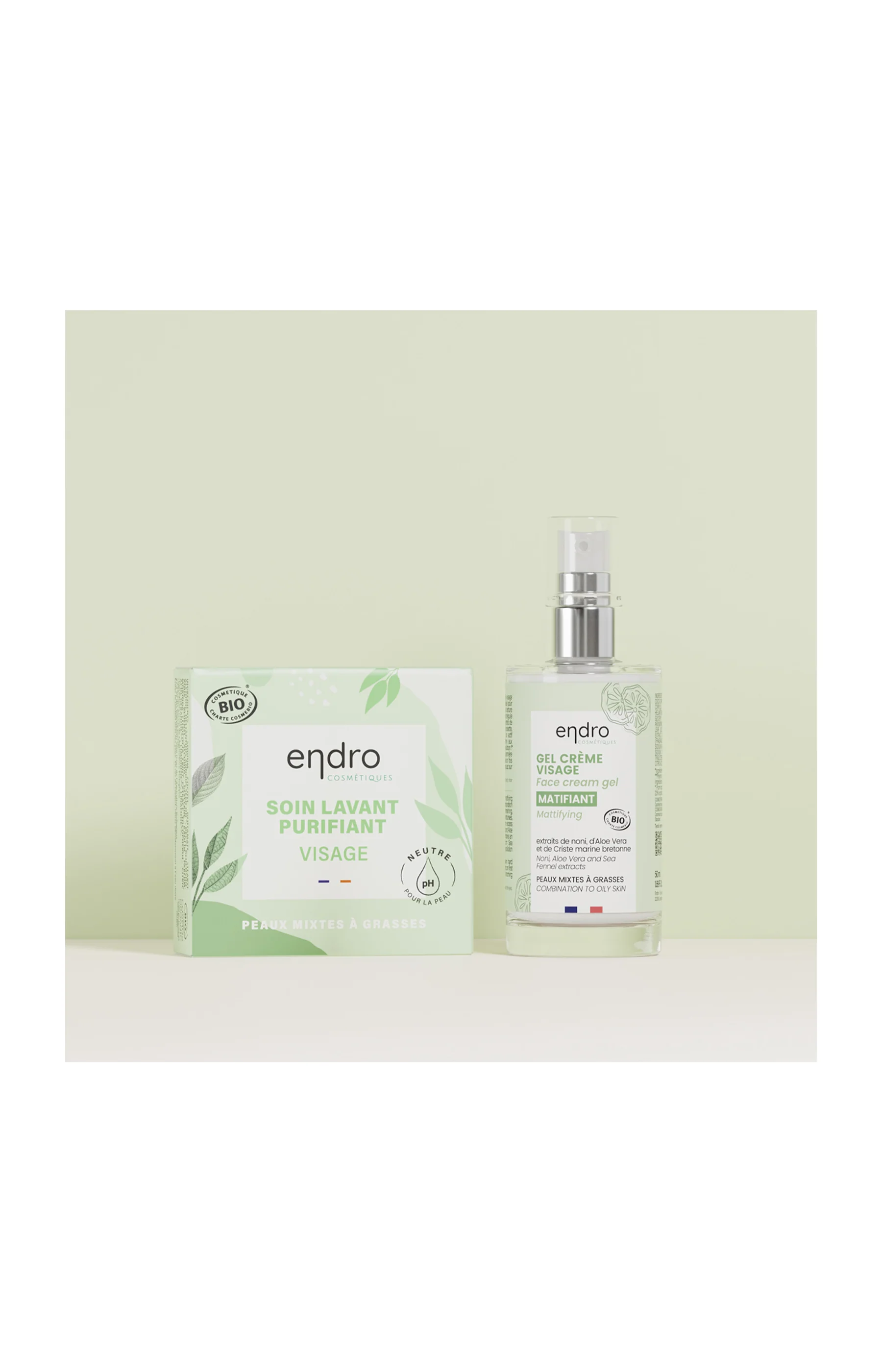 Soin lavant & gel-crème matifiant - Peaux mixtes à grasses