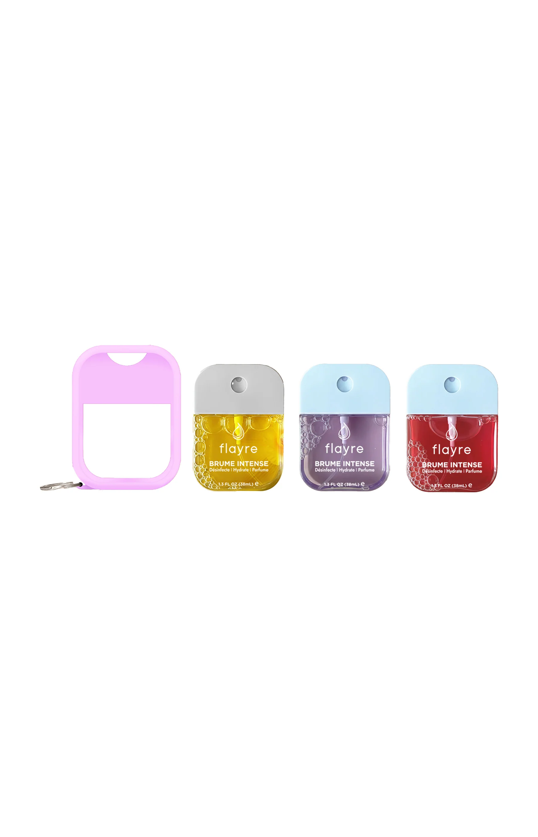 Sprays désinfectants mains & étui violet - Pack gourmand floral