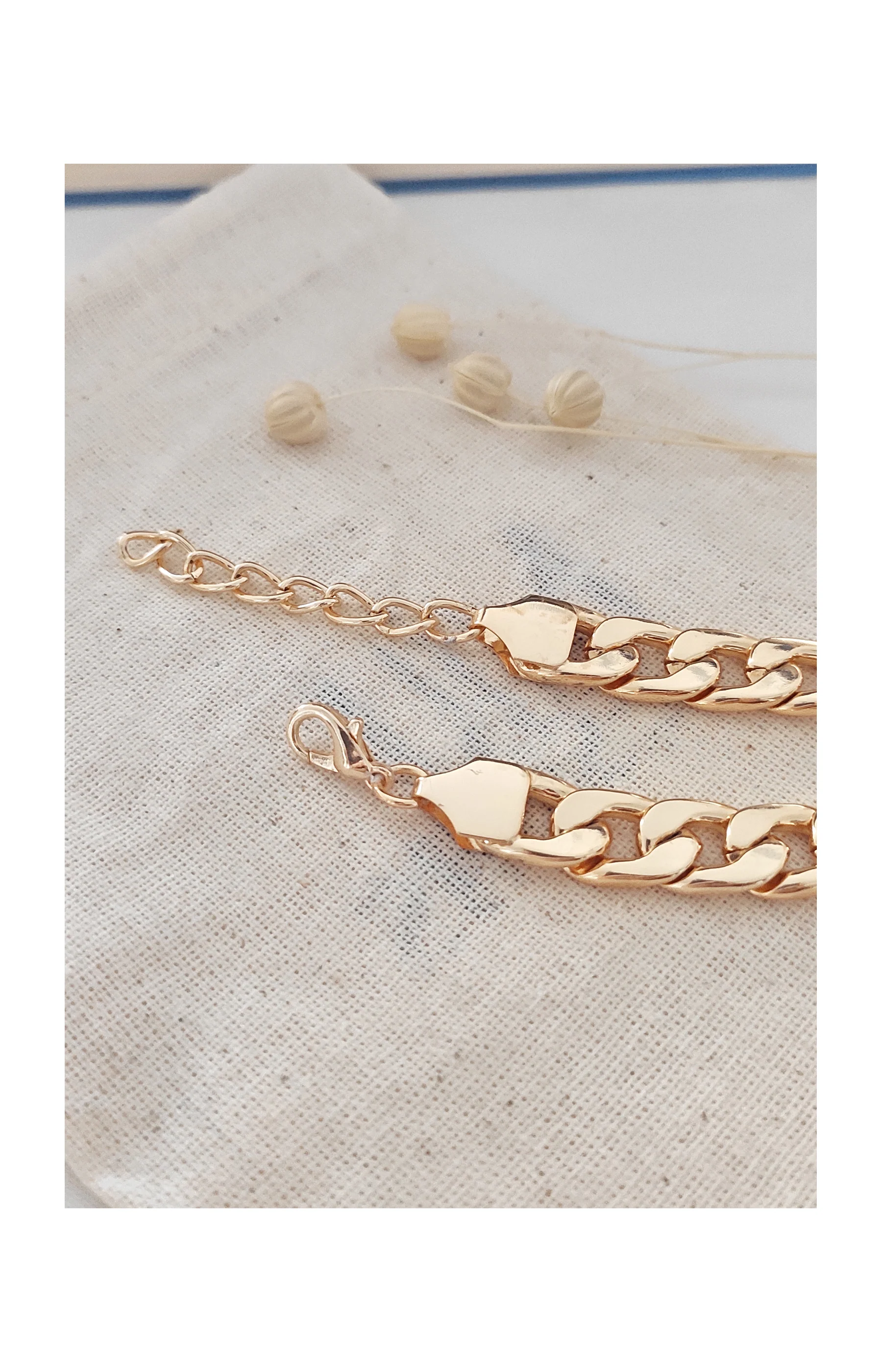 Bracelet chaîne large - Laiton plaqué or - Image 3