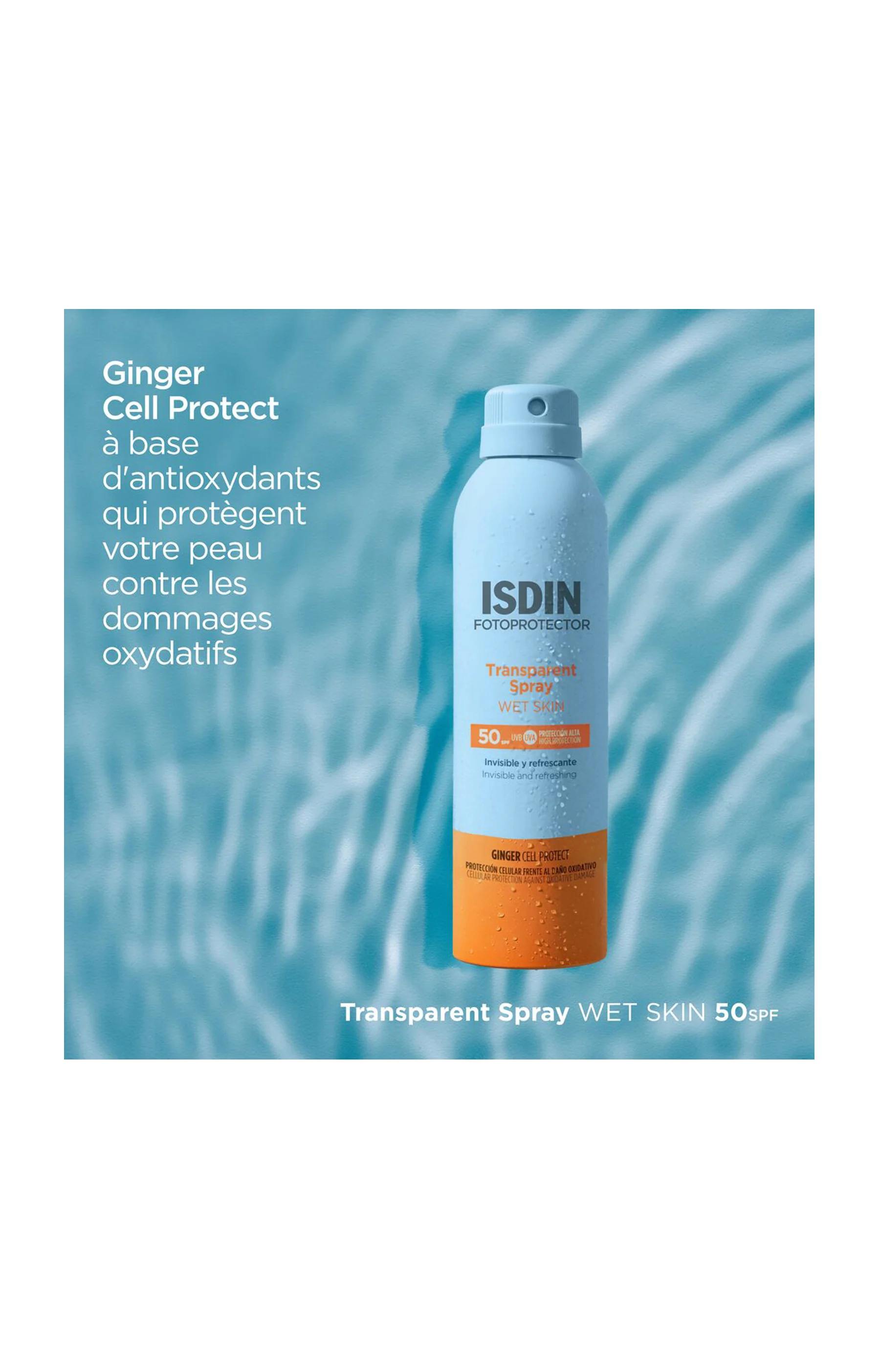 Spray solaire transparent SPF 50 - Wet Skin - Corps - 250 ml - Image 3