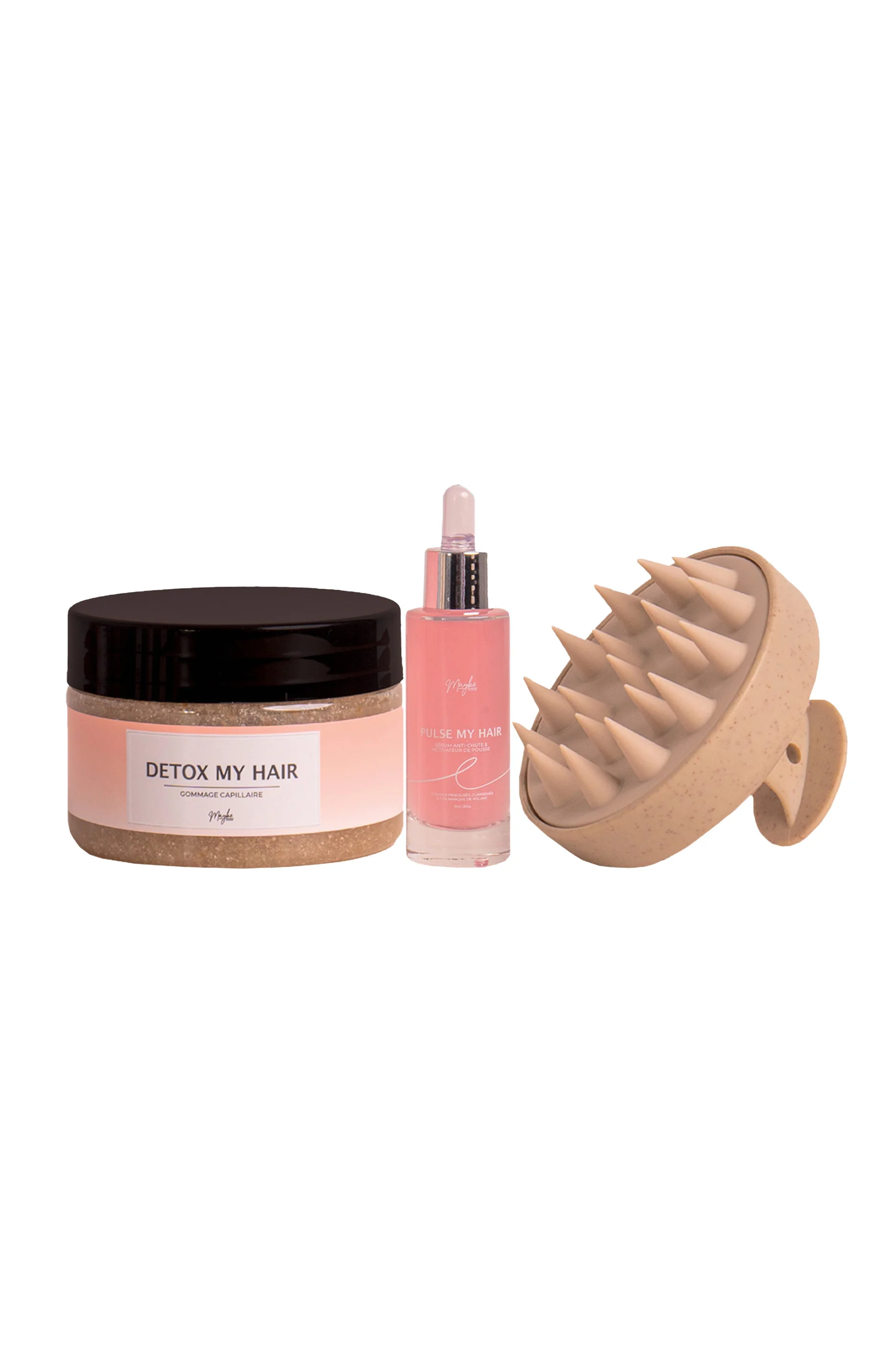 Trio gommage détox, sérum activateur de pousse & brosse massante - 3 produits