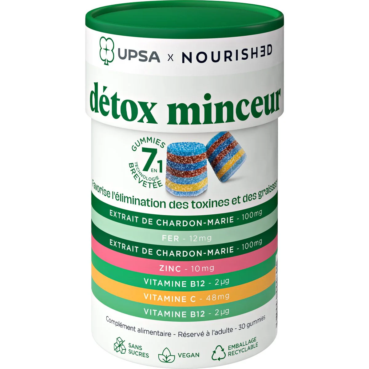 Gummies detox & minceur - Thé vert & artichaut - 30 gummies