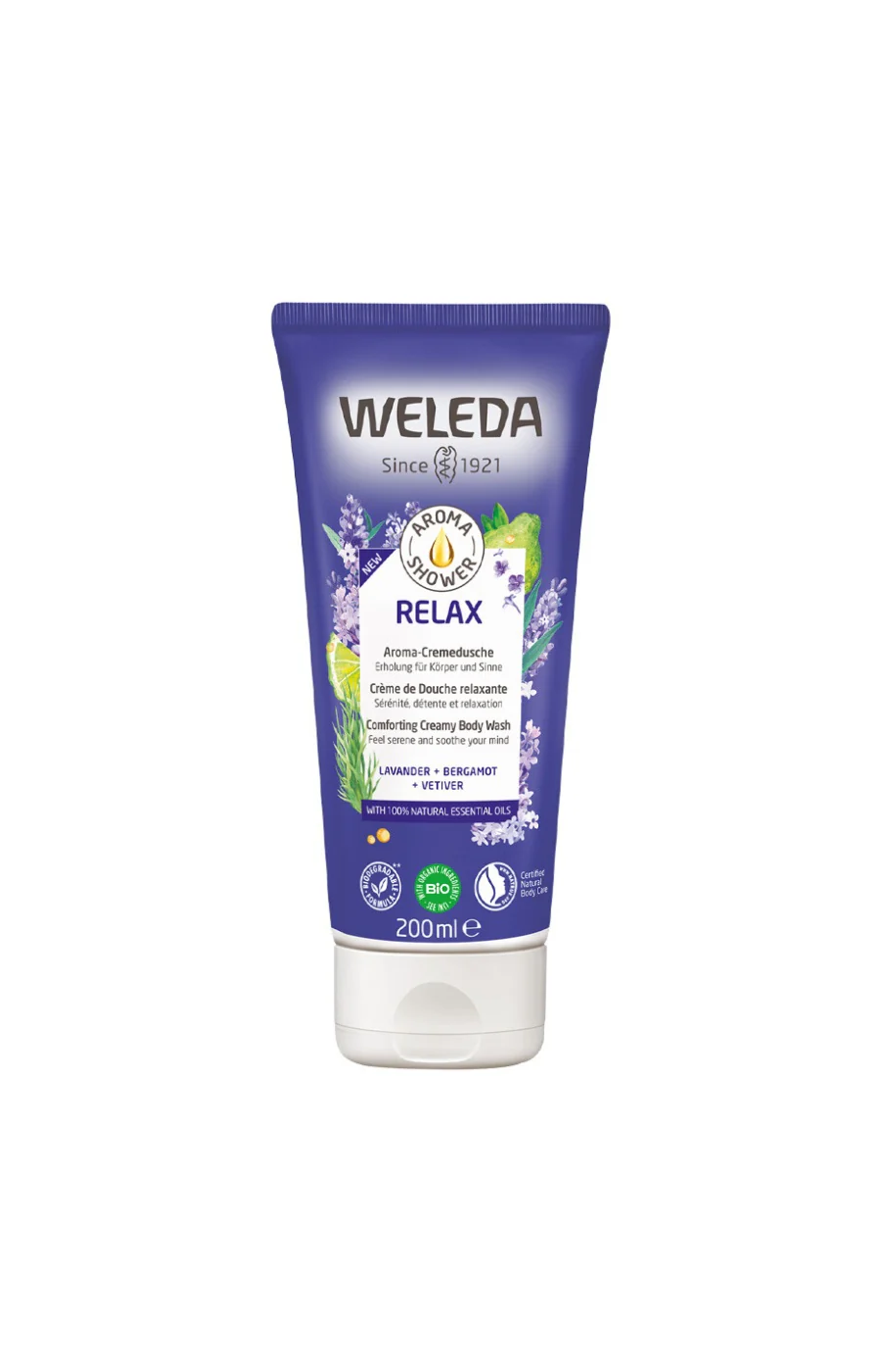 Crème de douche relaxante - Lavande, bergamote & vétiver - 200 ml