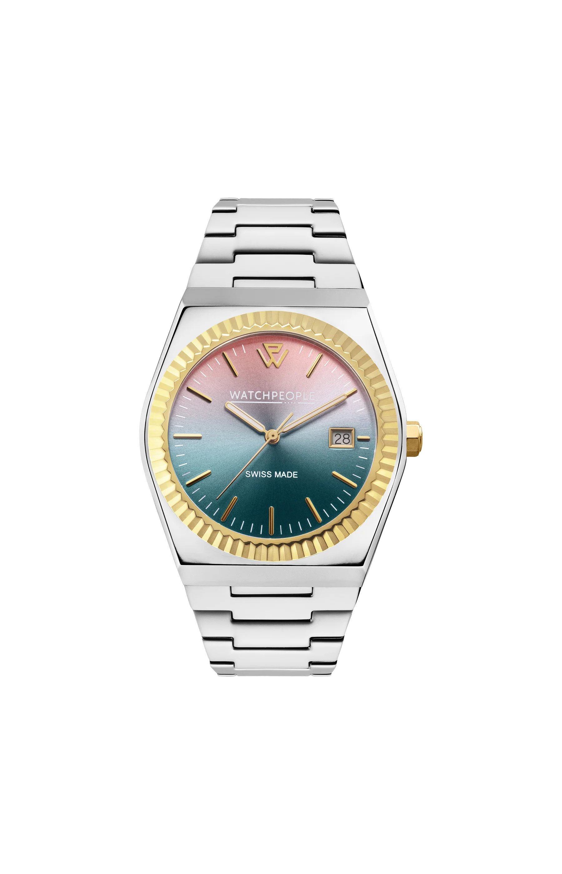 Montre à quartz - WP1 - Small - Silver Shiny Sunset Verdigris