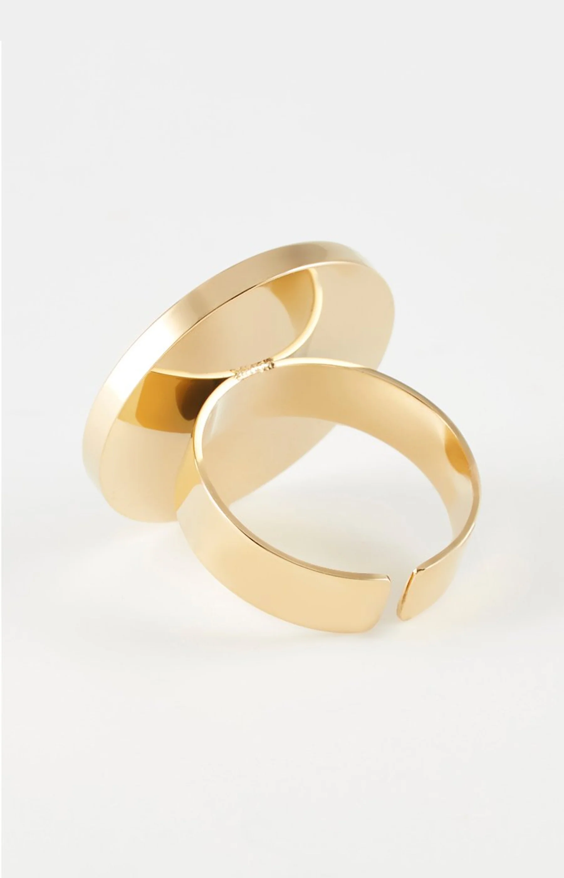 Bague ajustable - Acier inoxydable & zirconium - Doré & noir - Image 2