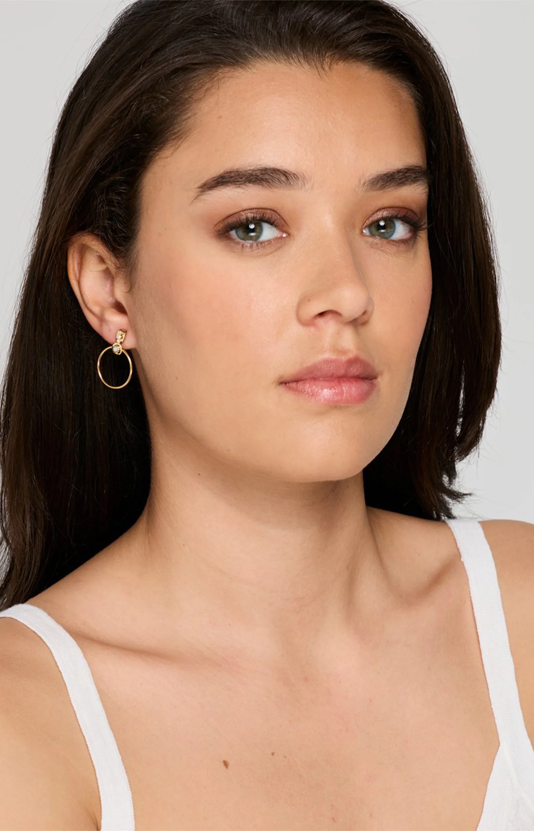 Boucles d’oreilles - Acier inoxydable & nacre - Doré - Image 2