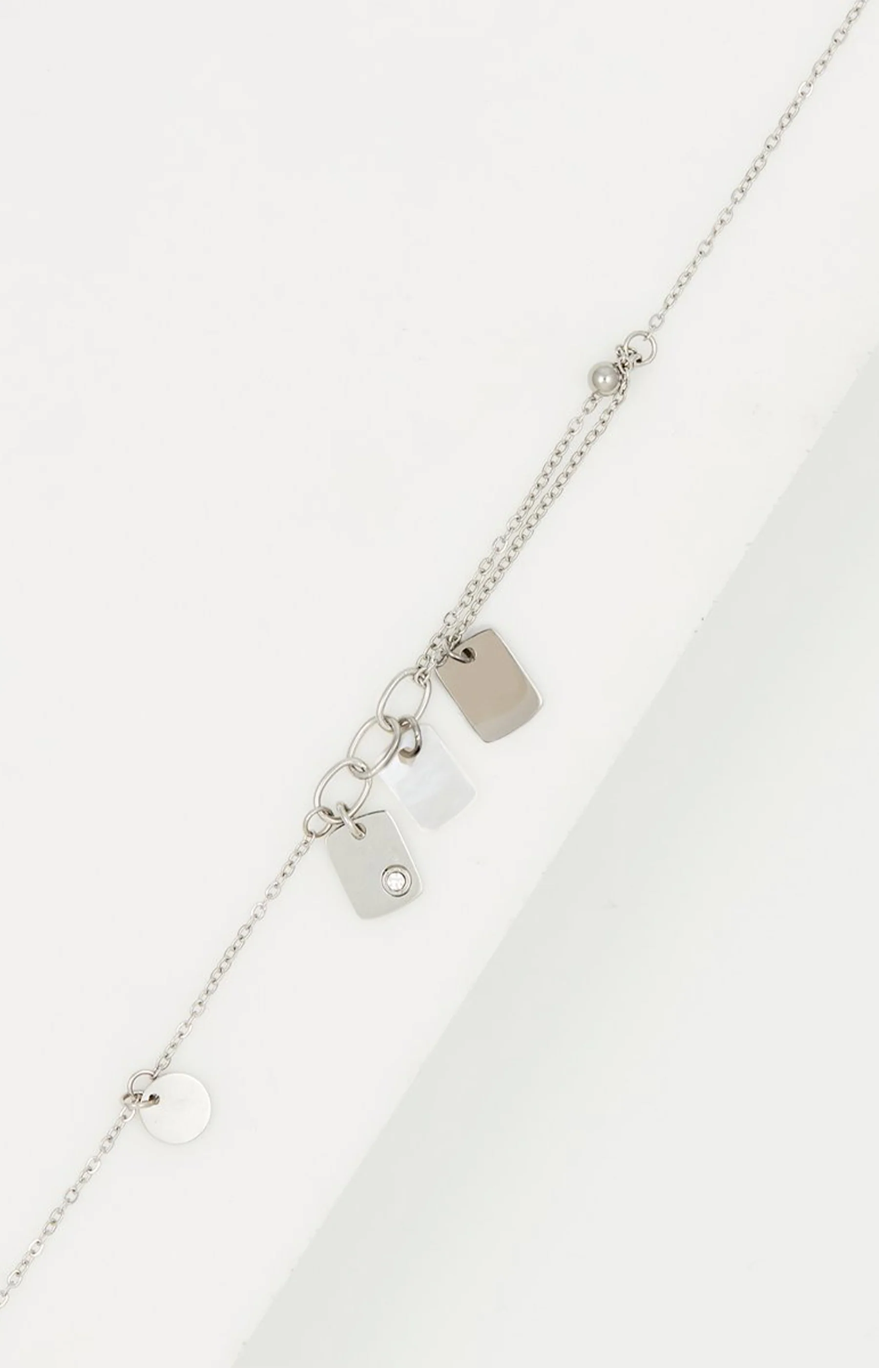 Bracelet - Acier inoxydable - Argenté & nacre - Image 2