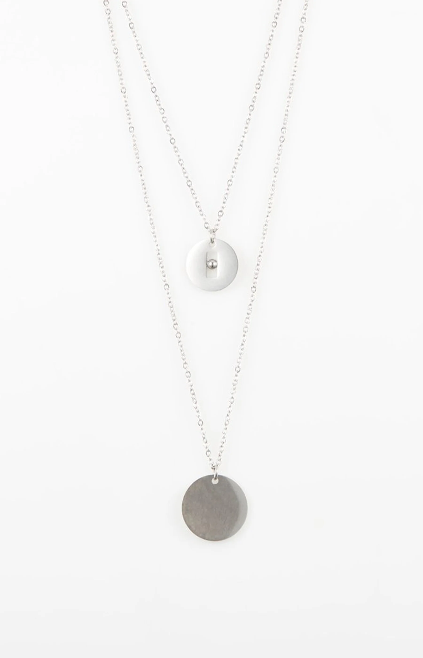 Collier double rangs - Acier inoxydable - Argenté