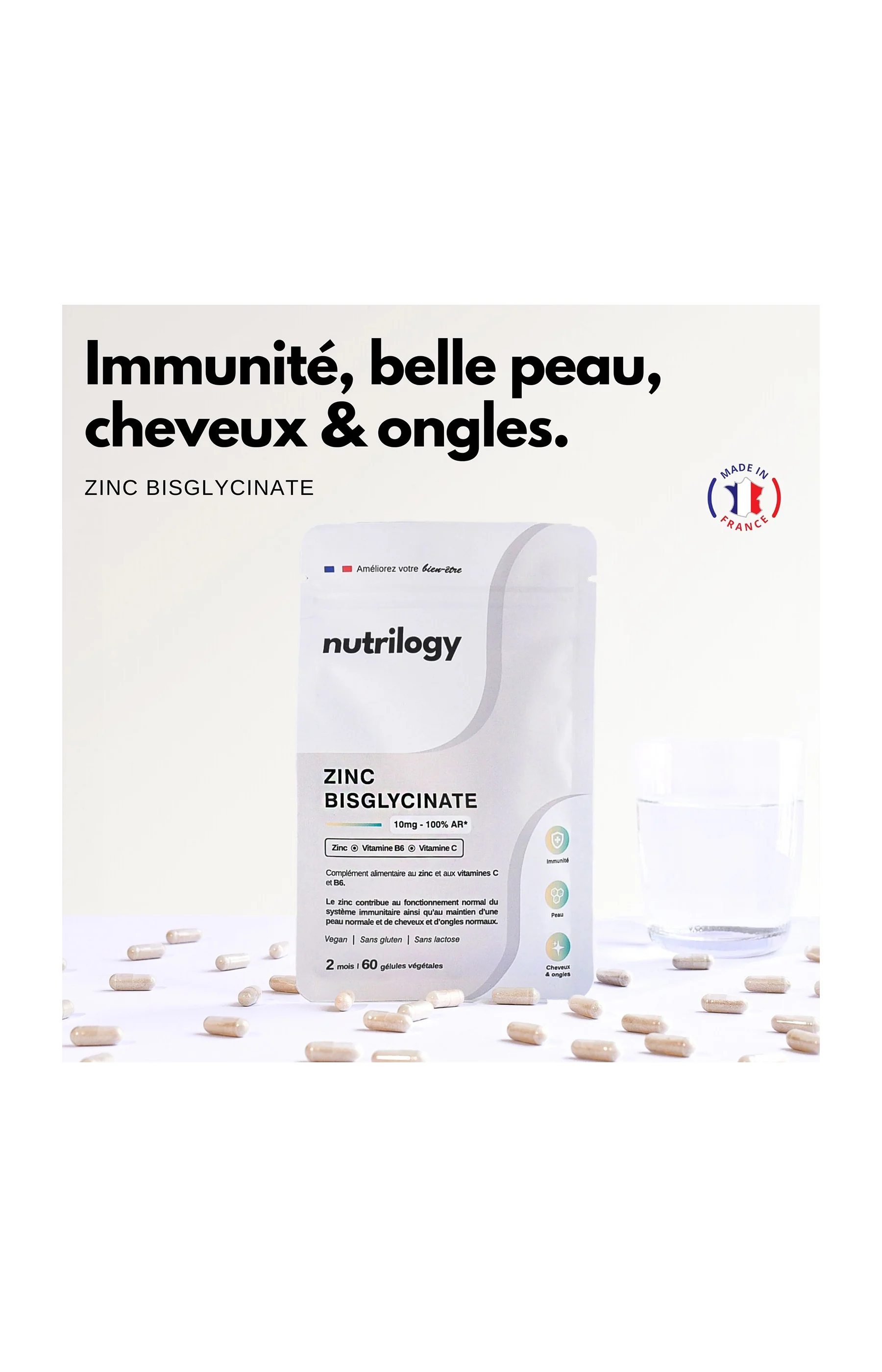 Cure beauté et bien-être - Zinc bisglycinate - 2 mois - Image 2